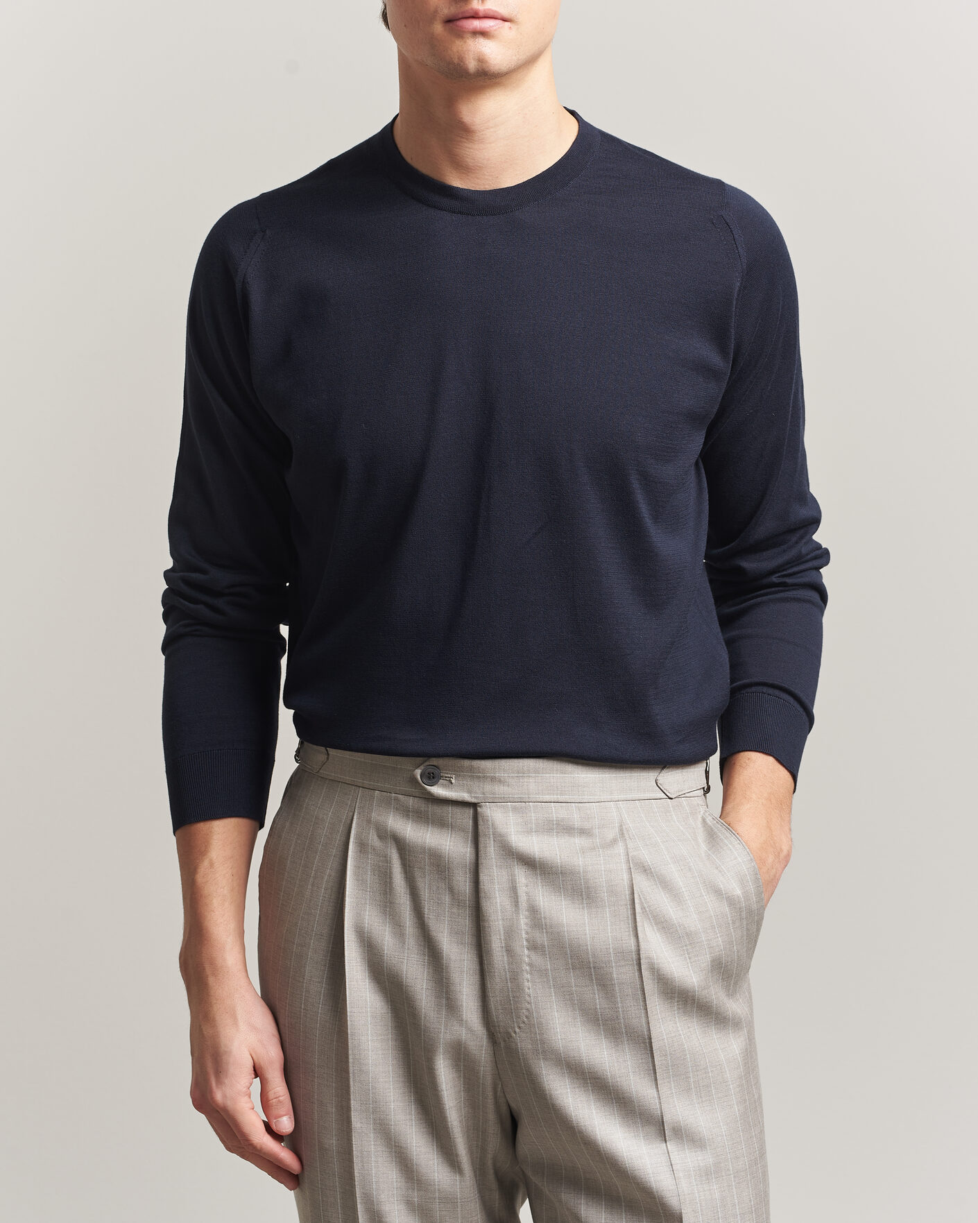 Herre | Gensere | John Smedley | Rowland Sea Island Crew Neck Pullover Navy