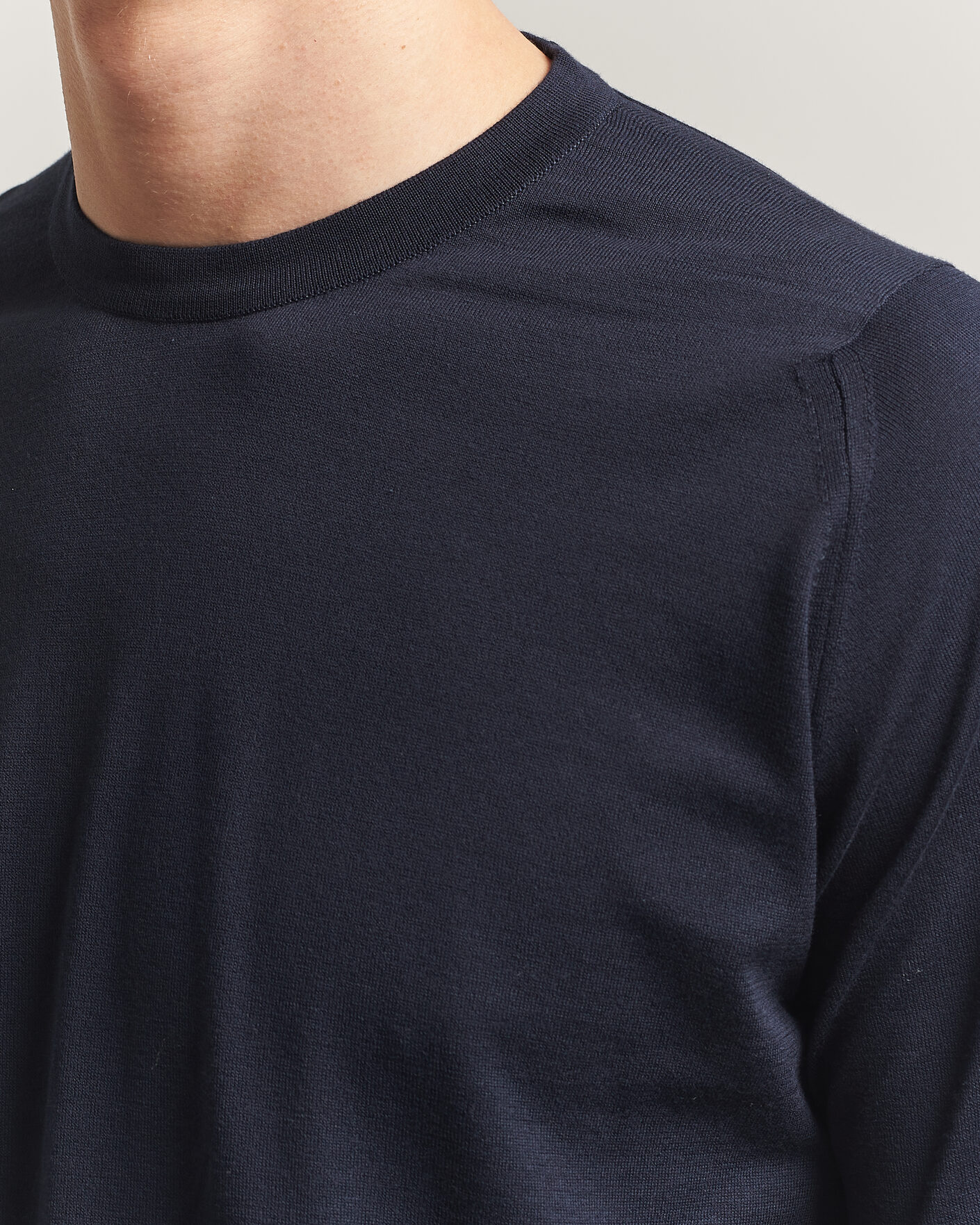 Herre | Gensere | John Smedley | Rowland Sea Island Crew Neck Pullover Navy