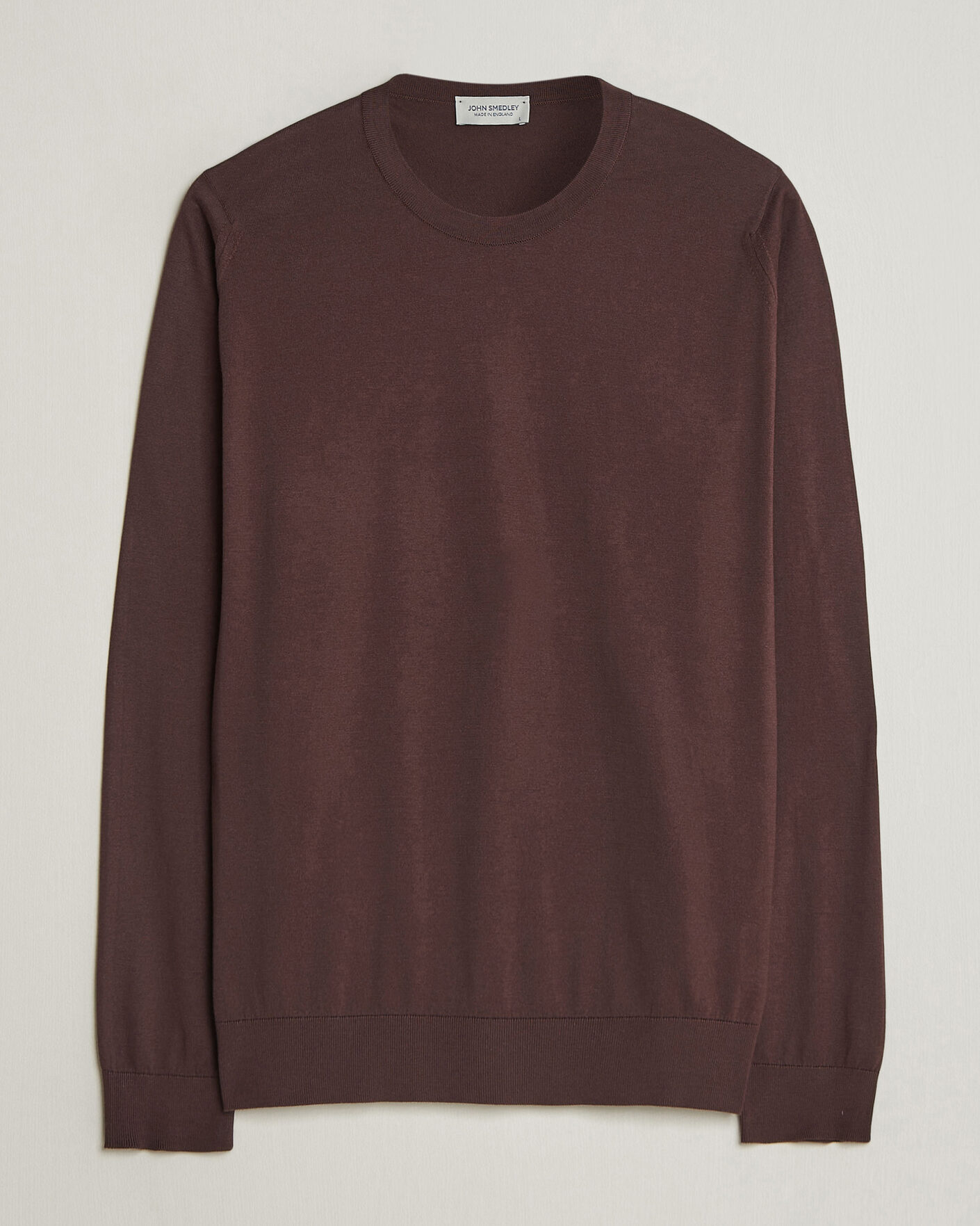Herre | Gensere | John Smedley | Rowland Sea Island Crew Neck Pullover Raisin Brown