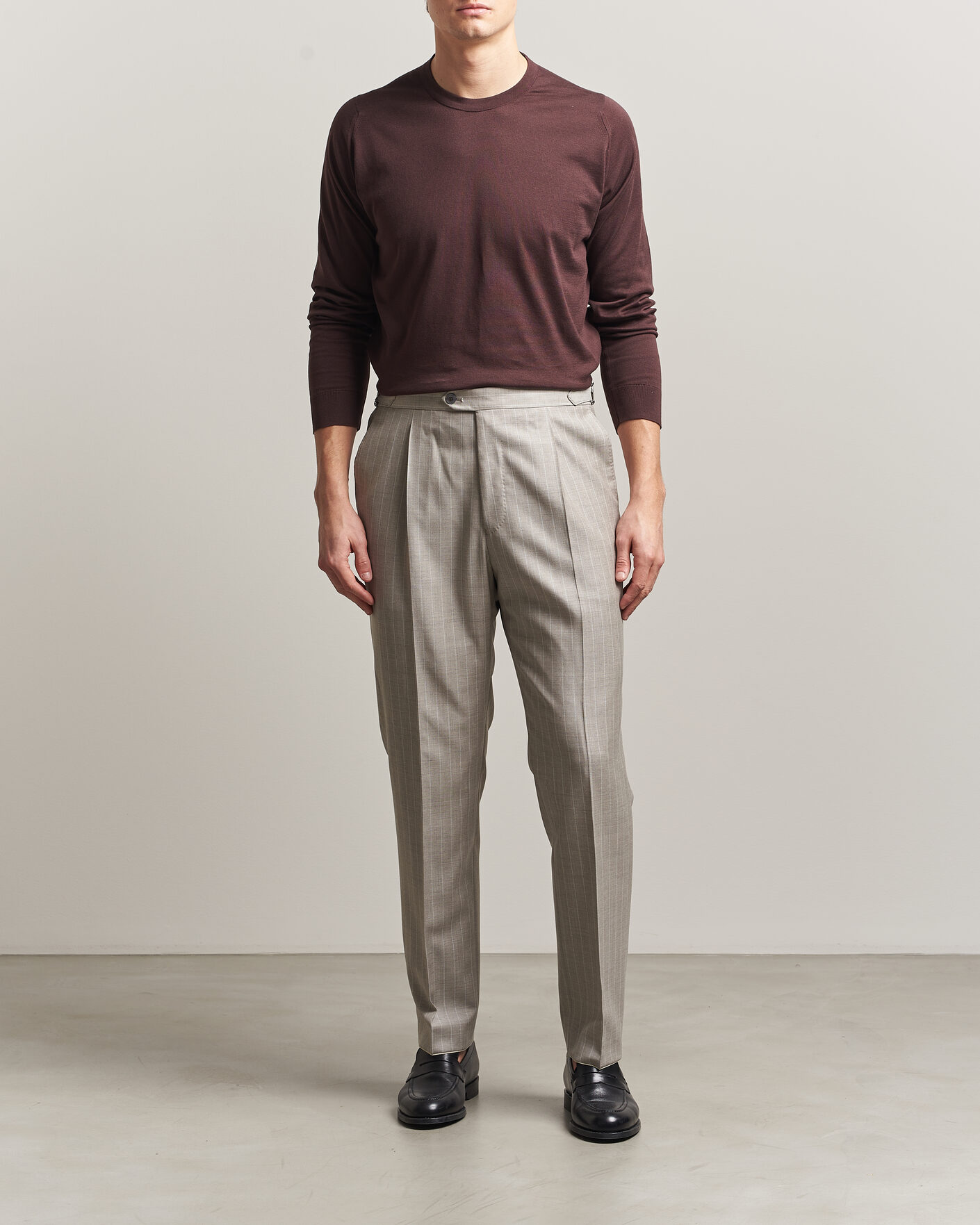 Herre | Gensere | John Smedley | Rowland Sea Island Crew Neck Pullover Raisin Brown