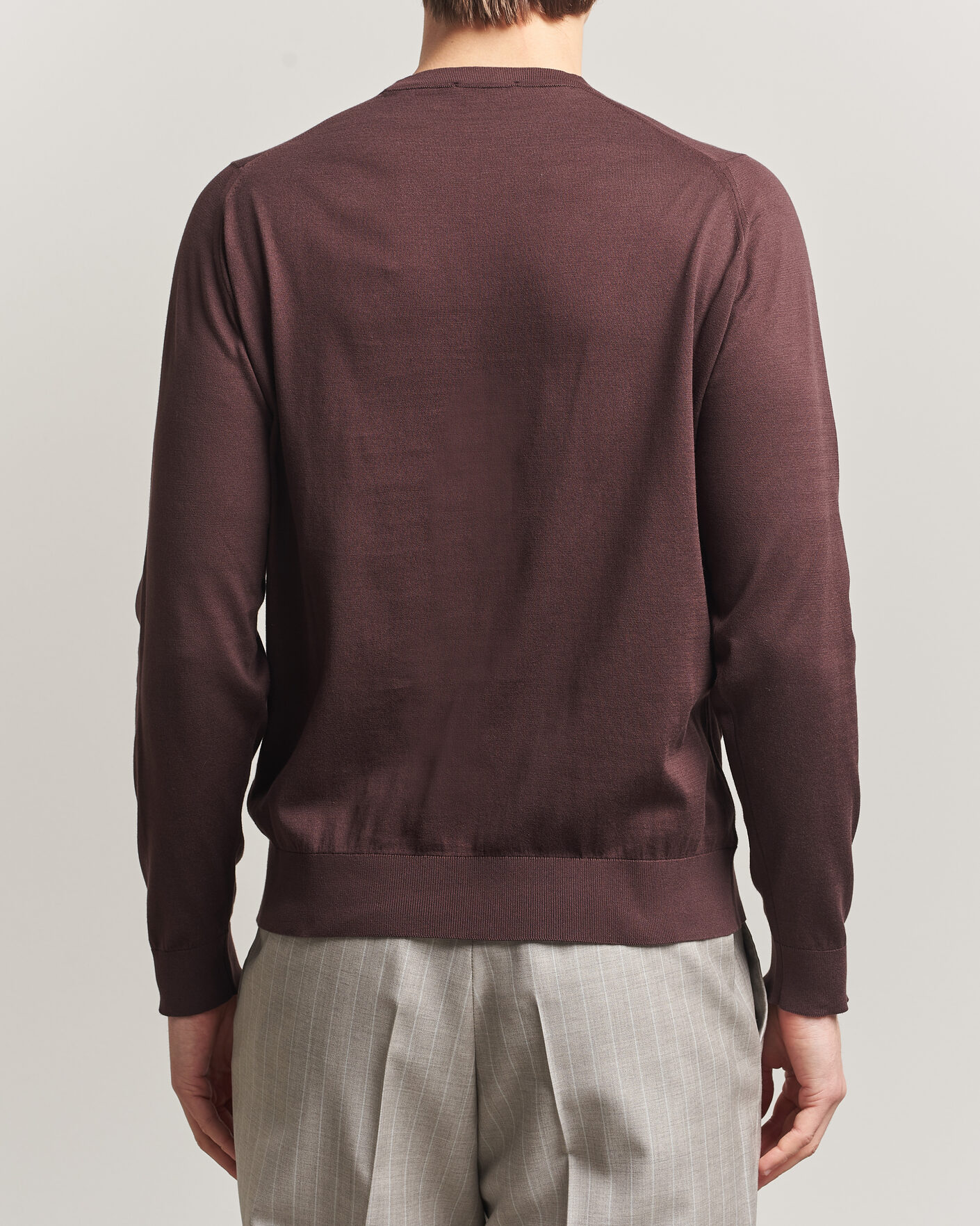 Herre | Gensere | John Smedley | Rowland Sea Island Crew Neck Pullover Raisin Brown