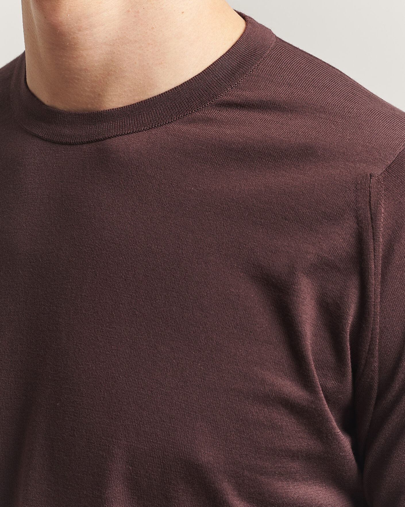 Herre | Gensere | John Smedley | Rowland Sea Island Crew Neck Pullover Raisin Brown