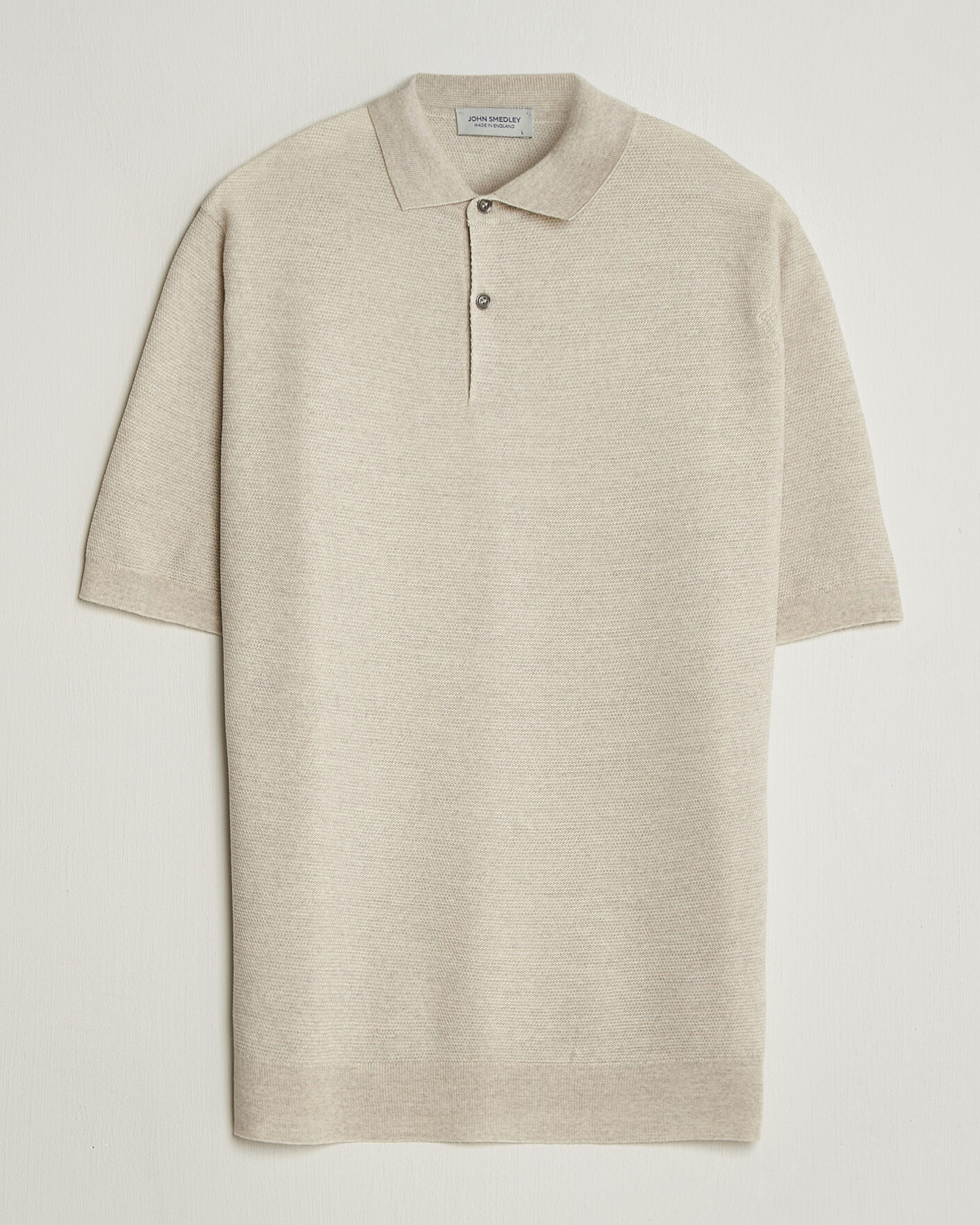 Herre | Pikéer | John Smedley | 14 Singular Knitted Textured Polo Grey Fleece