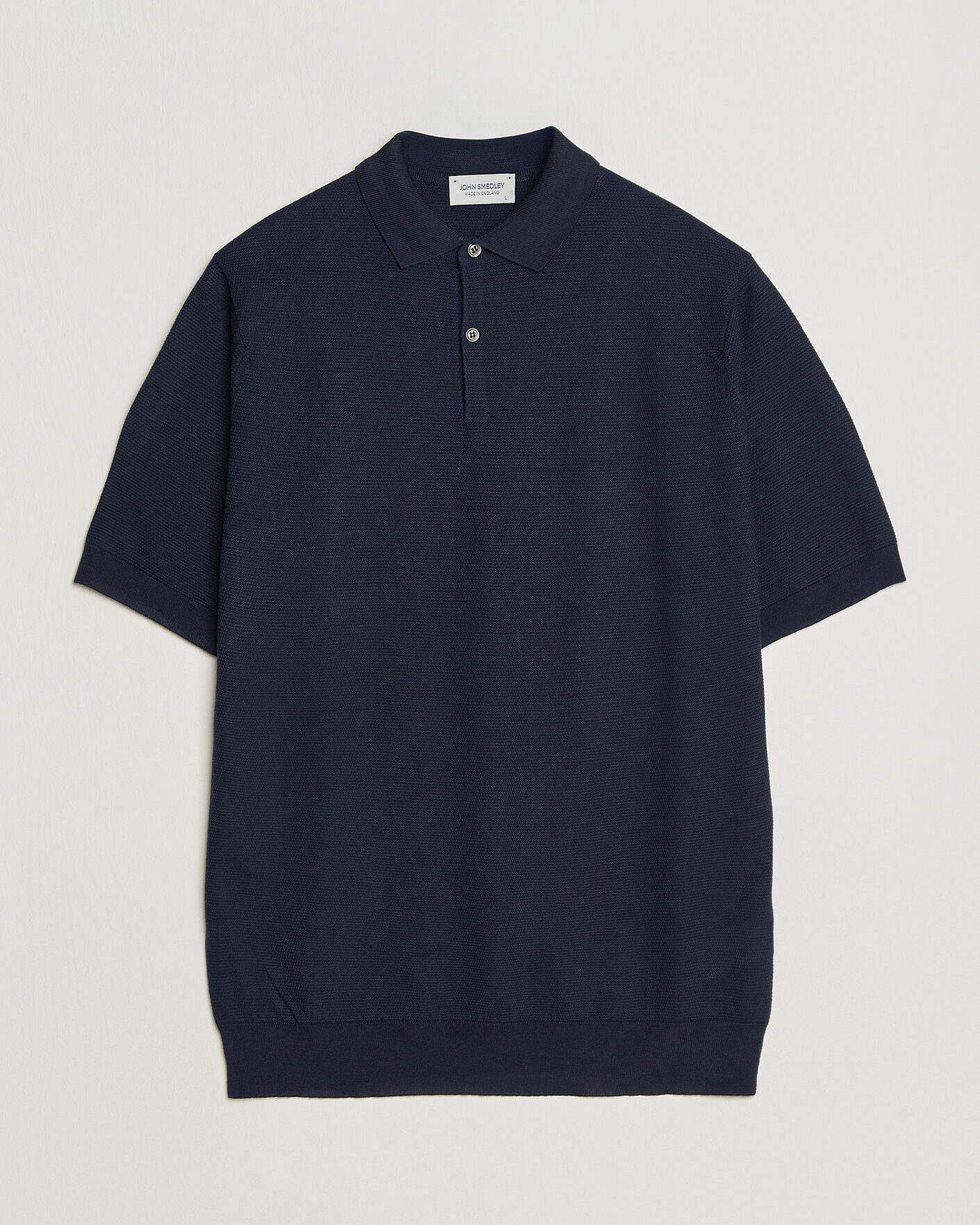 Herre | Pikéer | John Smedley | 14 Singular Knitted Textured Polo Midnight