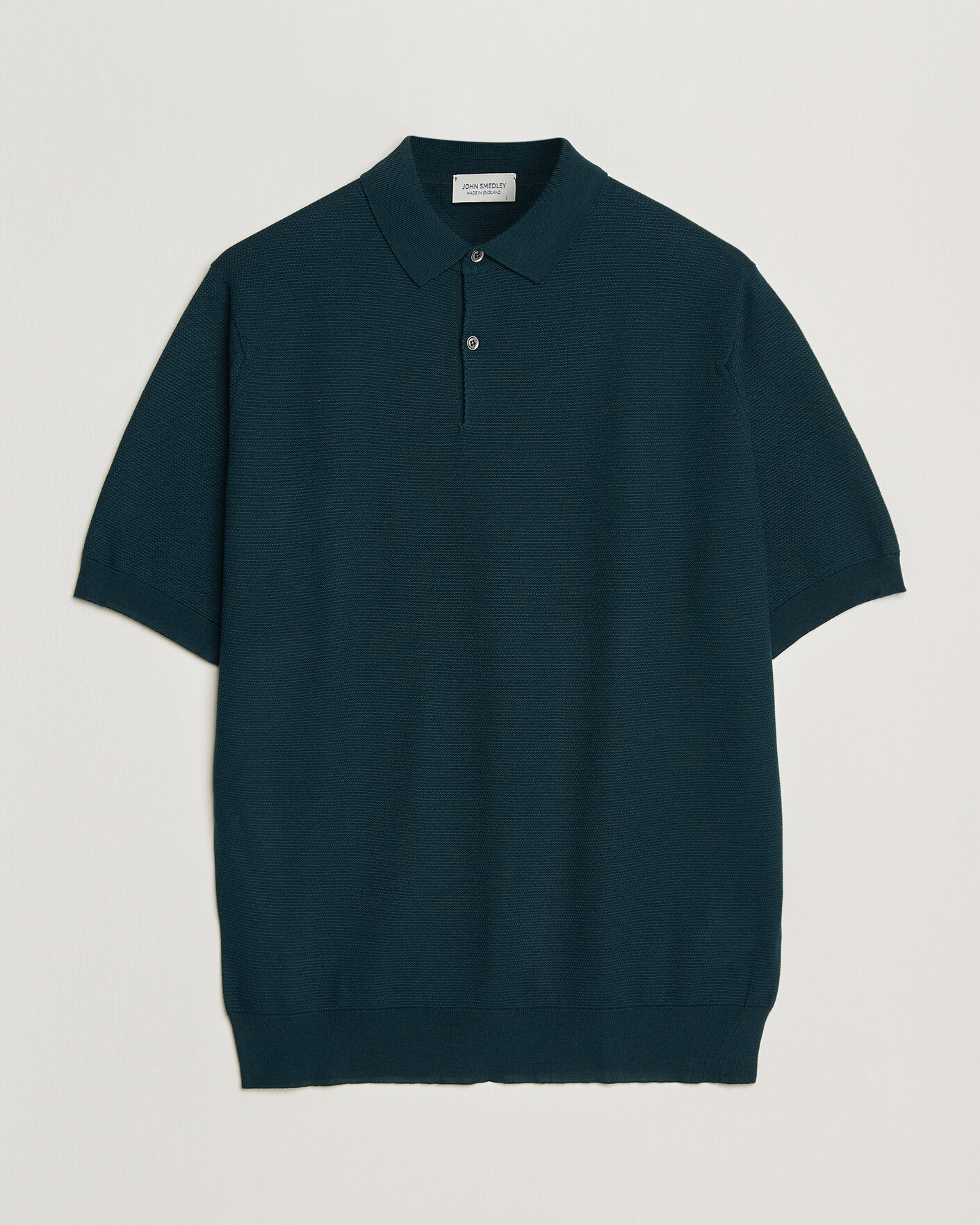Herre | Pikéer | John Smedley | 14 Singular Knitted Textured Polo Richardson Green