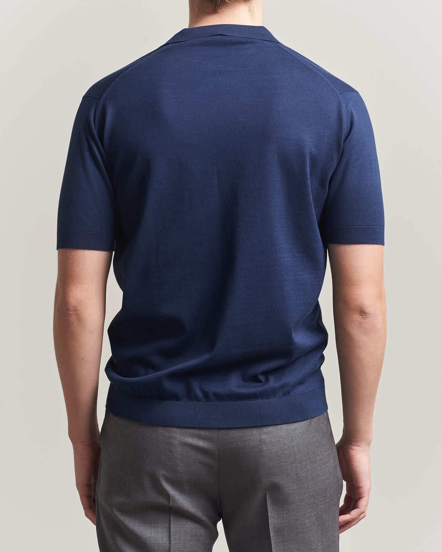 Herre | Pikéer | John Smedley | Noah Open Collar Sea Island Polo French Navy