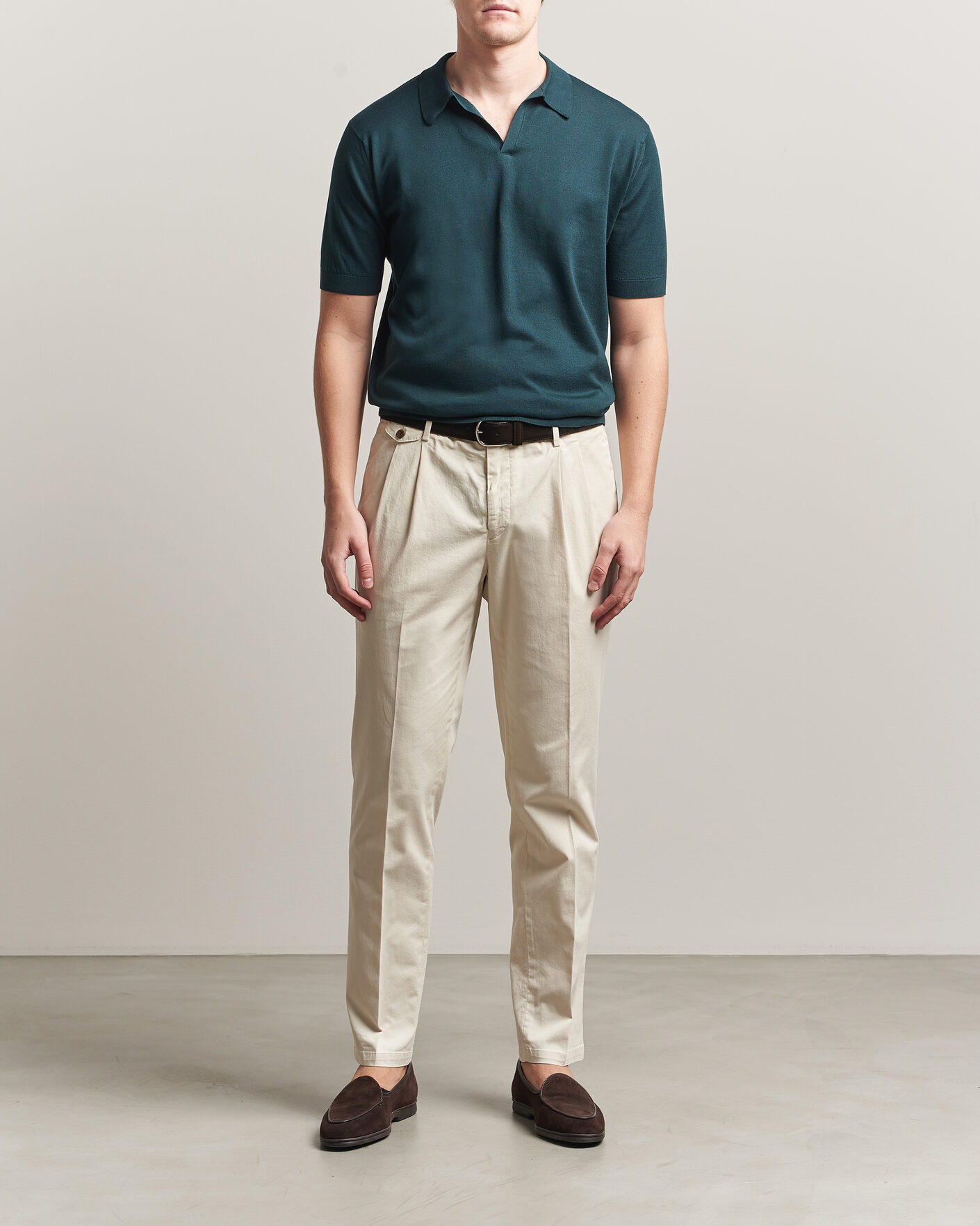 Herre | Pikéer | John Smedley | Noah Open Collar Sea Island Polo Rainforest