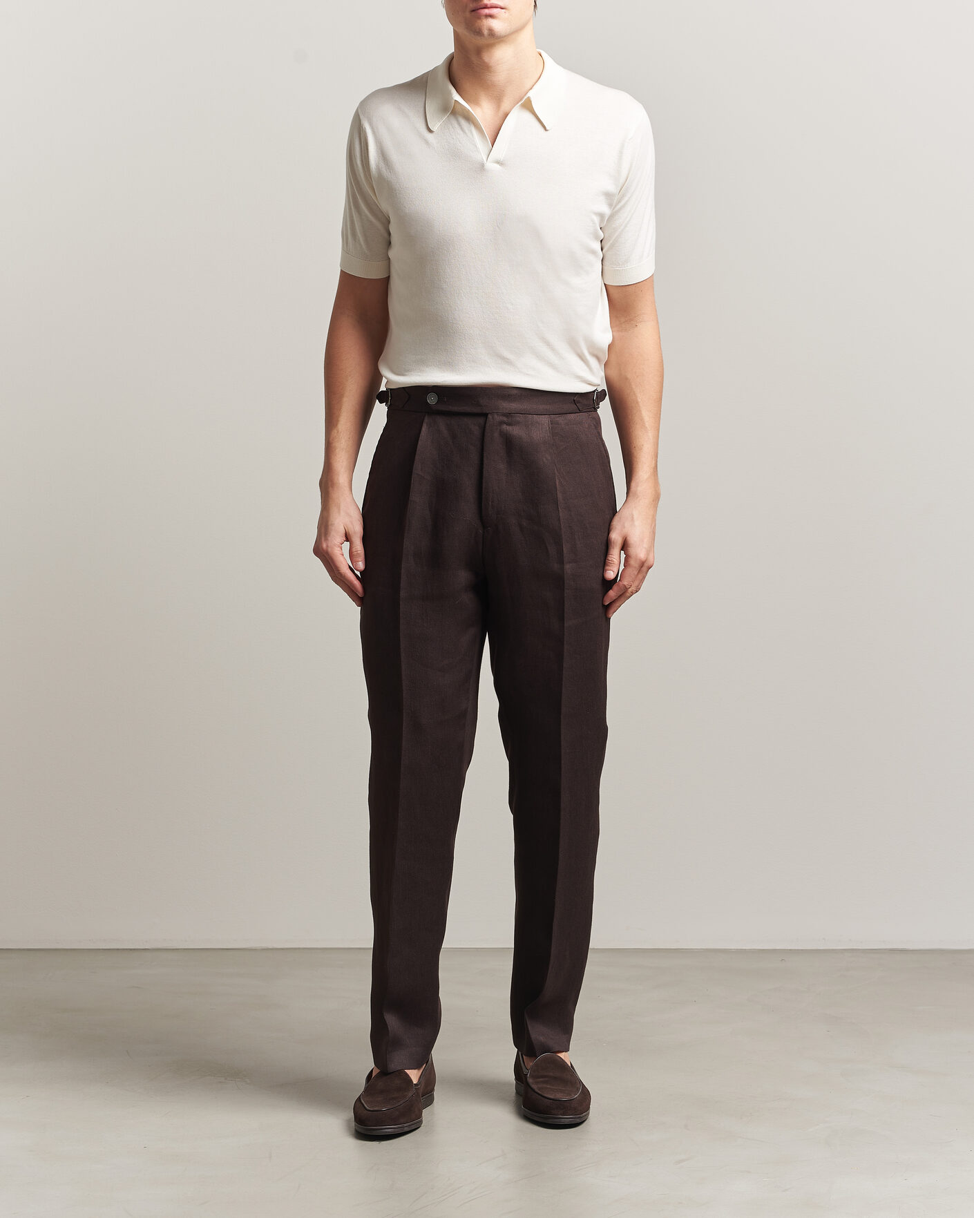 Herre | Pikéer | John Smedley | Noah Open Collar Sea Island Polo Starch