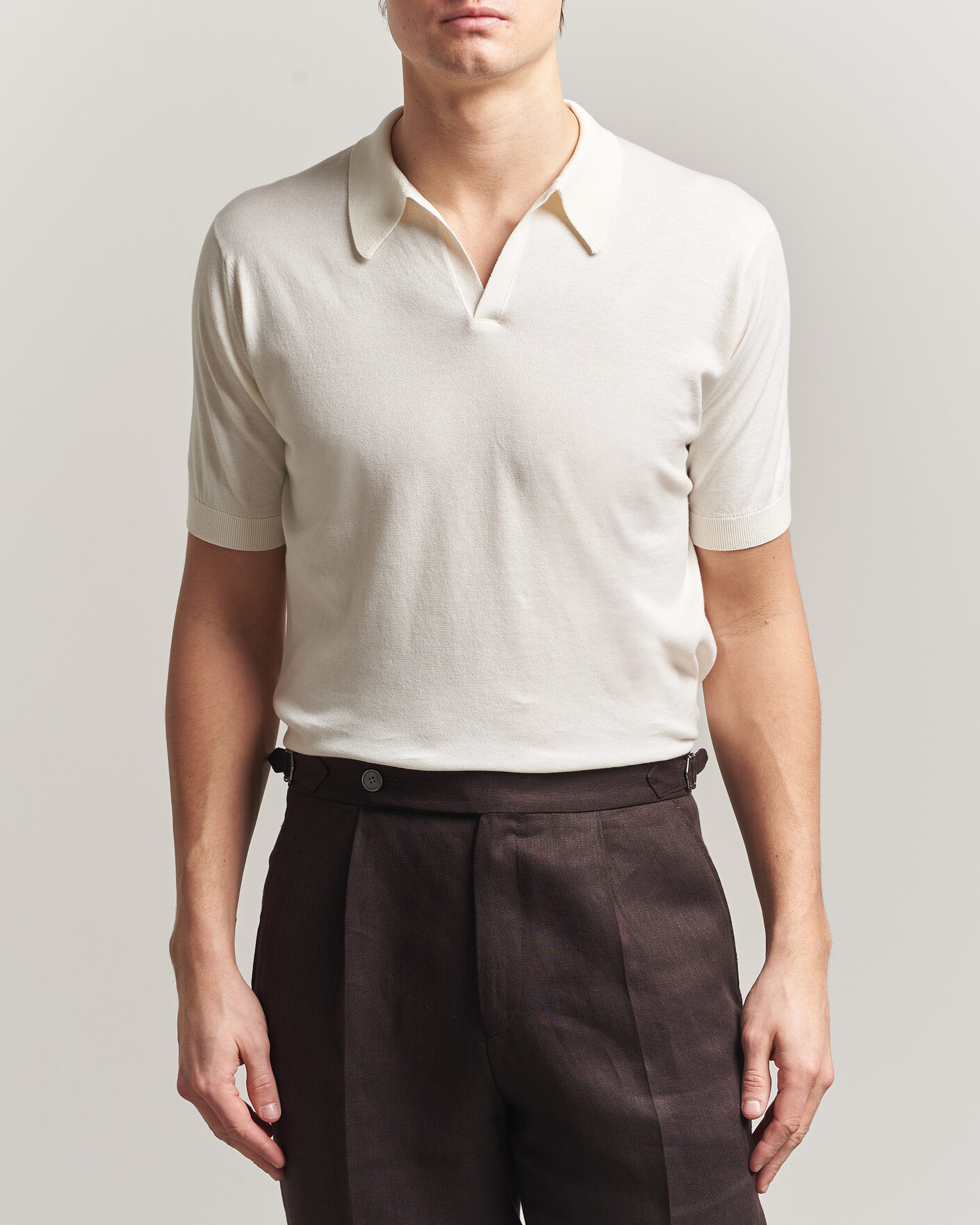 Herre | Pikéer | John Smedley | Noah Open Collar Sea Island Polo Starch