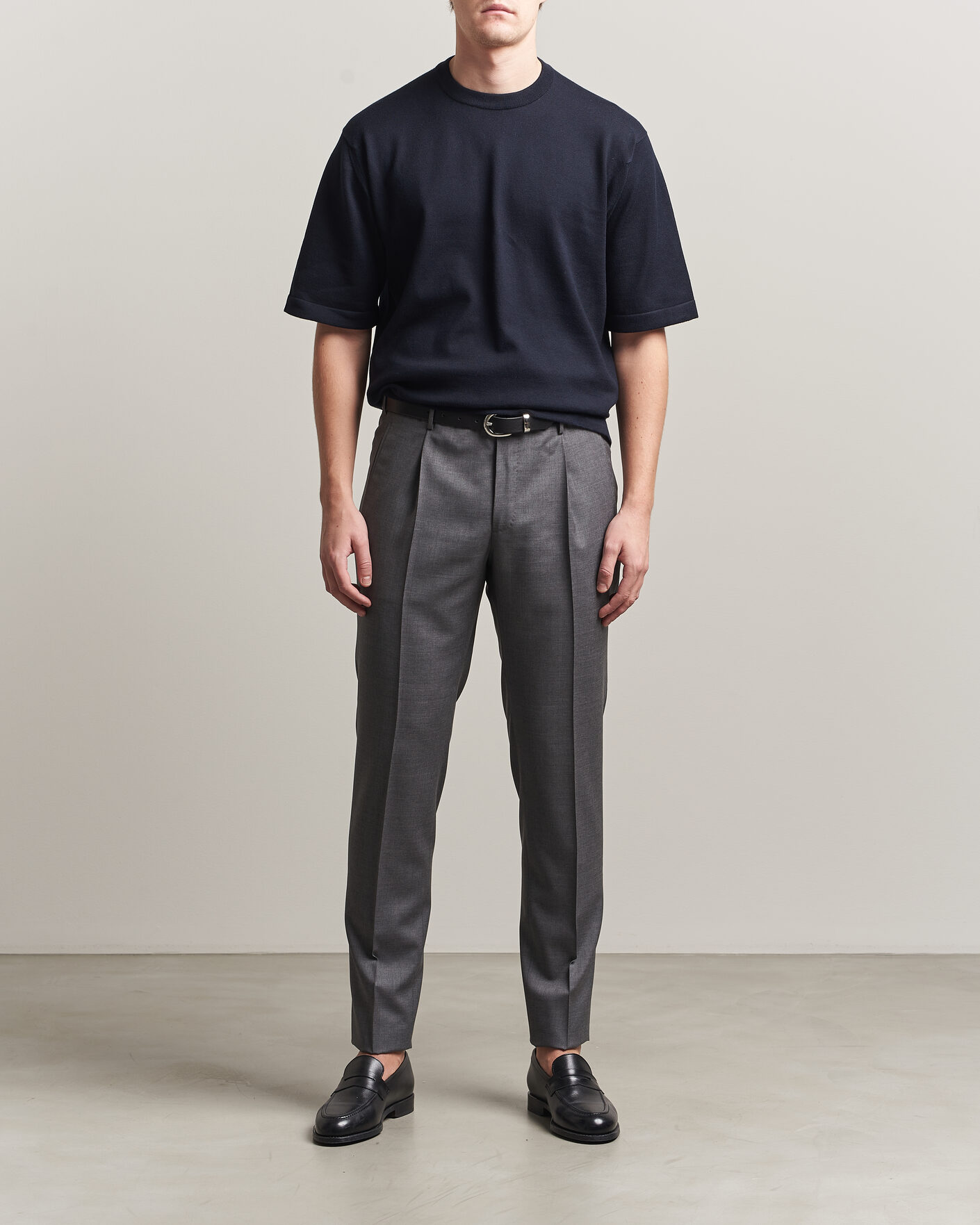 Herre | T-Shirts | John Smedley | Tindall Sea Island Cotton T-Shirt Navy