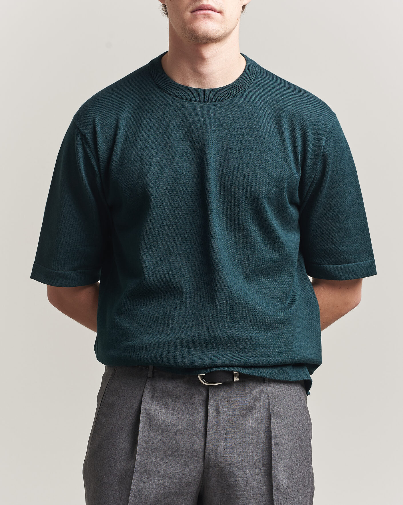 Herre | T-Shirts | John Smedley | Tindall Sea Island Cotton T-Shirt Rainforest