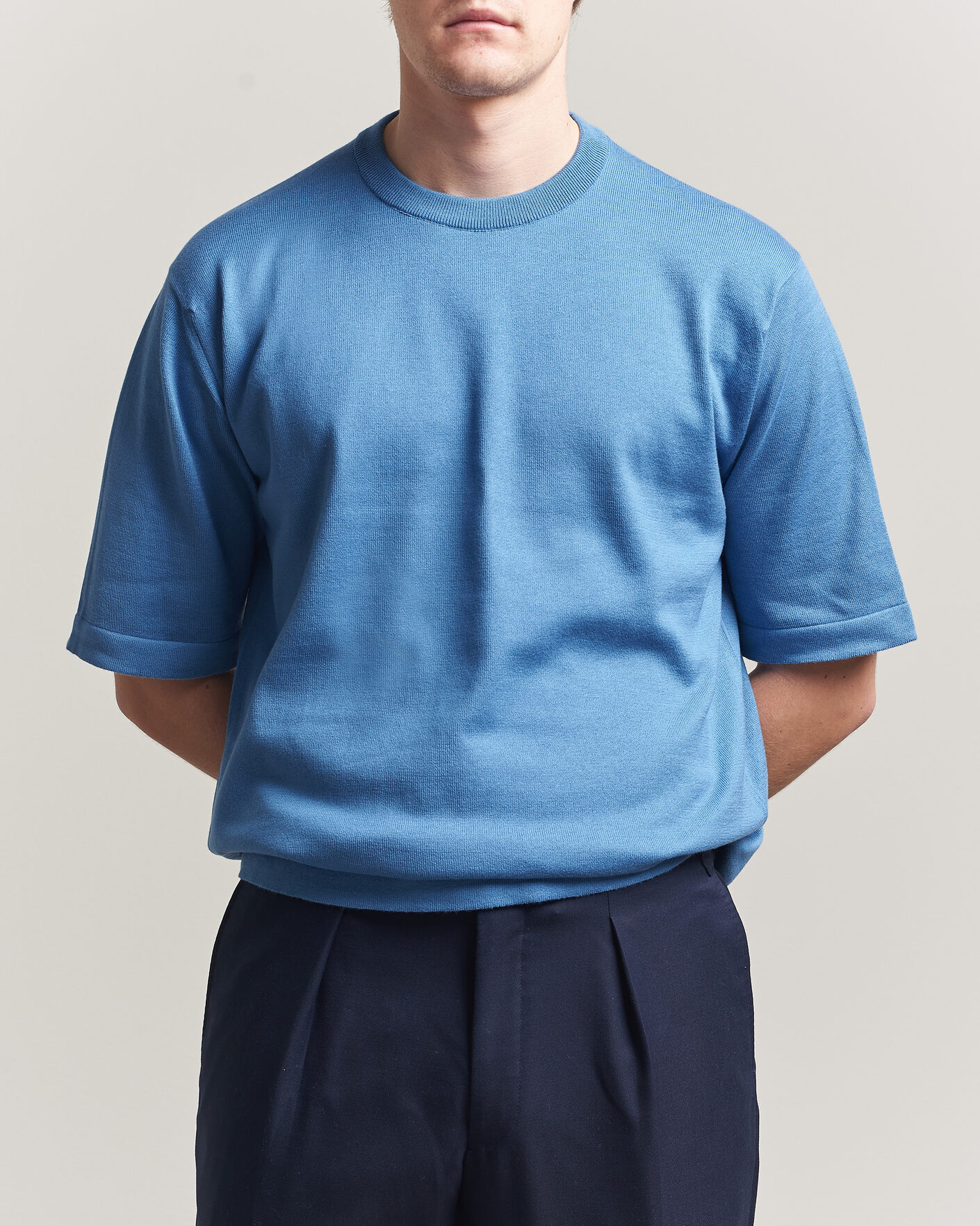 Herre | T-Shirts | John Smedley | Tindall Sea Island Cotton T-Shirt Skye Blue