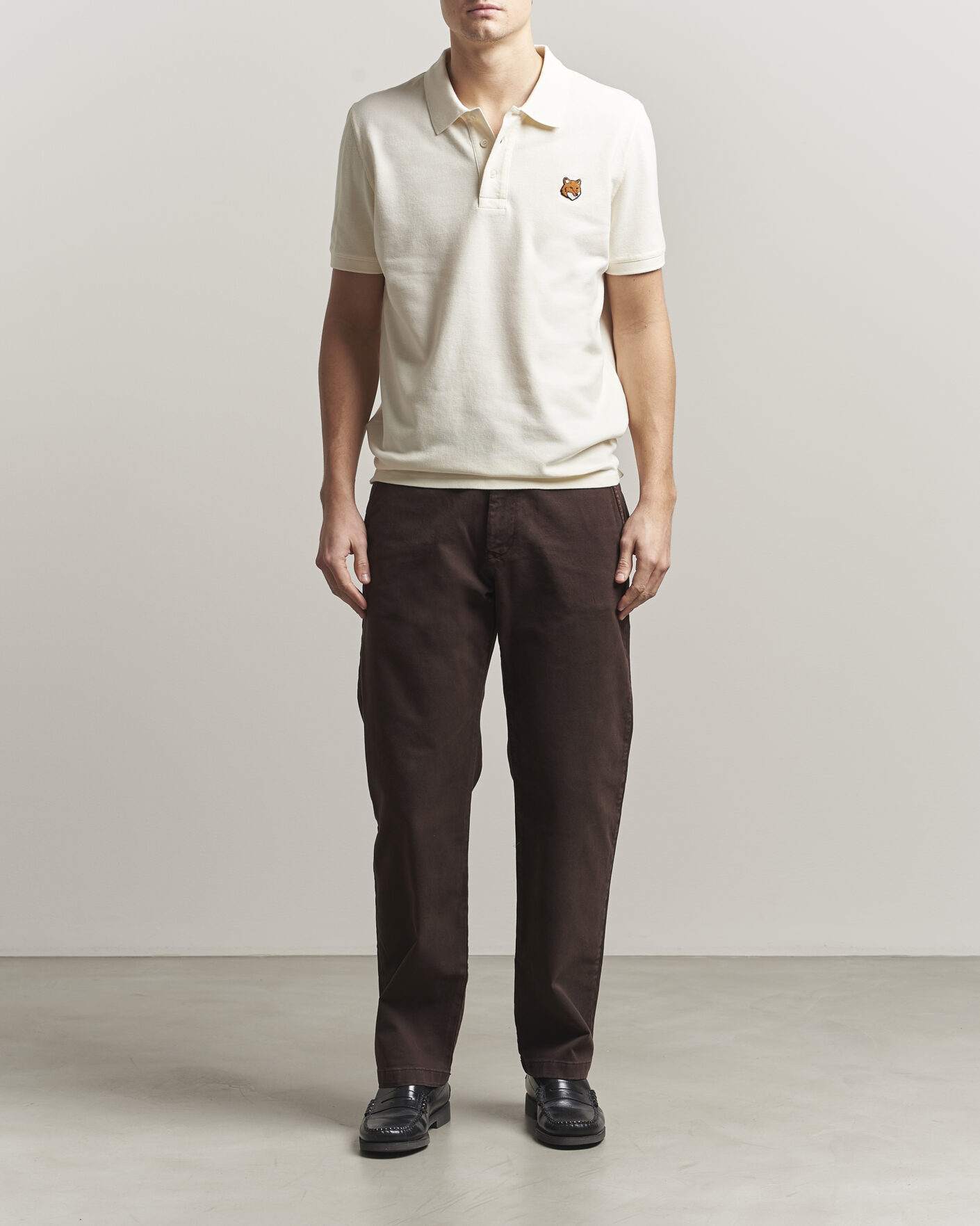 Herre | Pikéer | Maison Kitsuné | Fox Head Polo Noble Beige