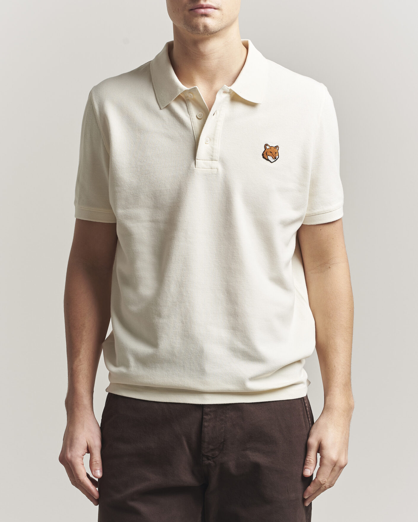 Herre | Pikéer | Maison Kitsuné | Fox Head Polo Noble Beige