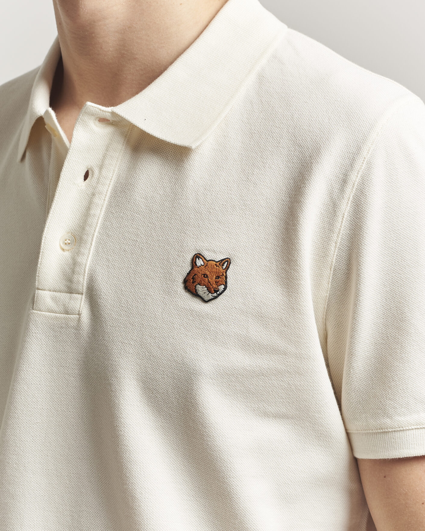 Herre | Pikéer | Maison Kitsuné | Fox Head Polo Noble Beige