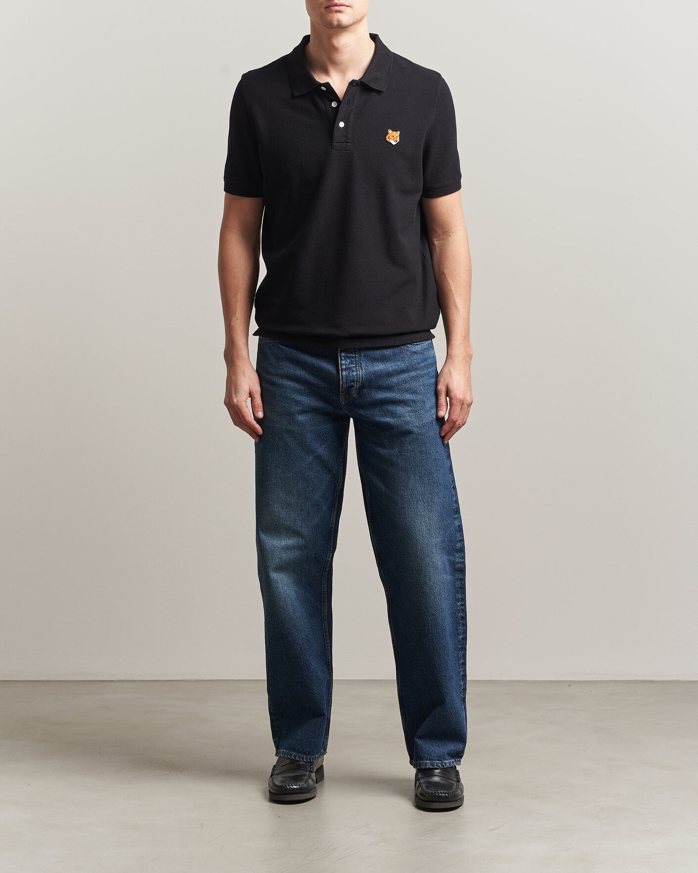 Herre | Pikéer | Maison Kitsuné | Fox Head Polo Black