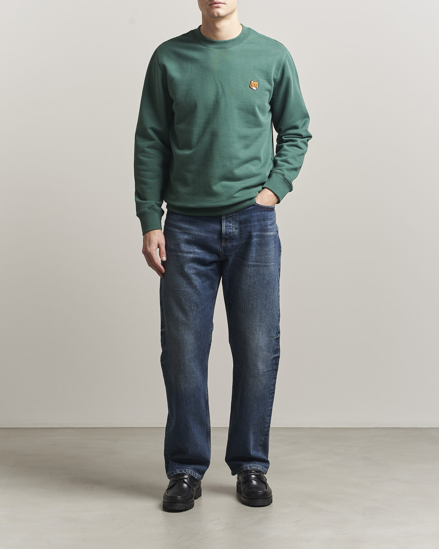 Herre | Gensere | Maison Kitsuné | Fox Head Sweatshirt Bottle Green