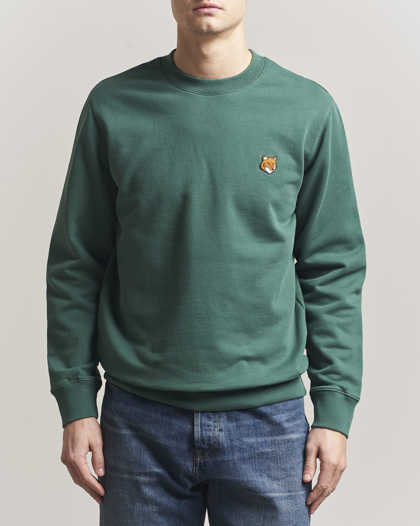 Herre | Gensere | Maison Kitsuné | Fox Head Sweatshirt Bottle Green