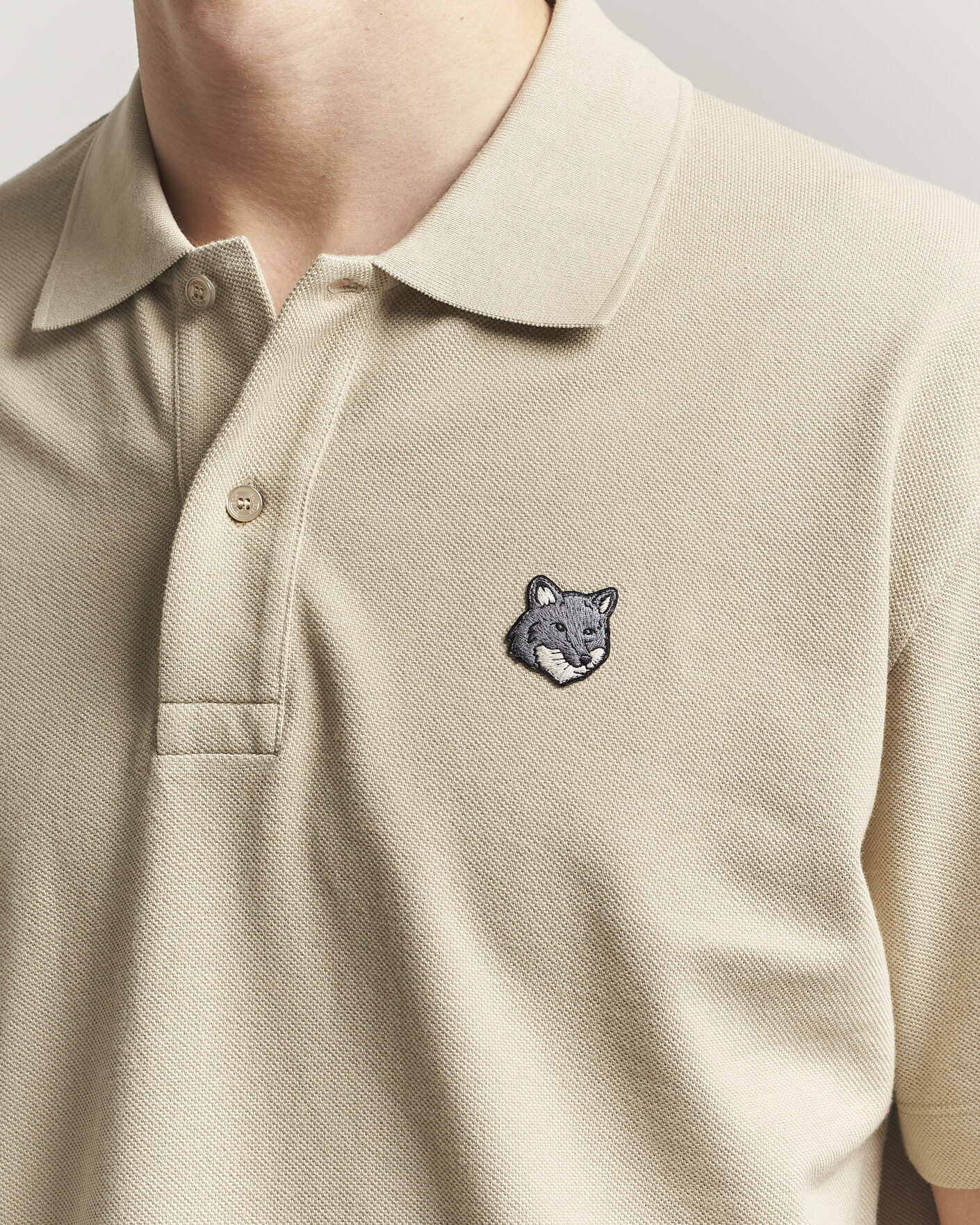 Herre | Pikéer | Maison Kitsuné | Bold Fox Head Polo Tea Leaf