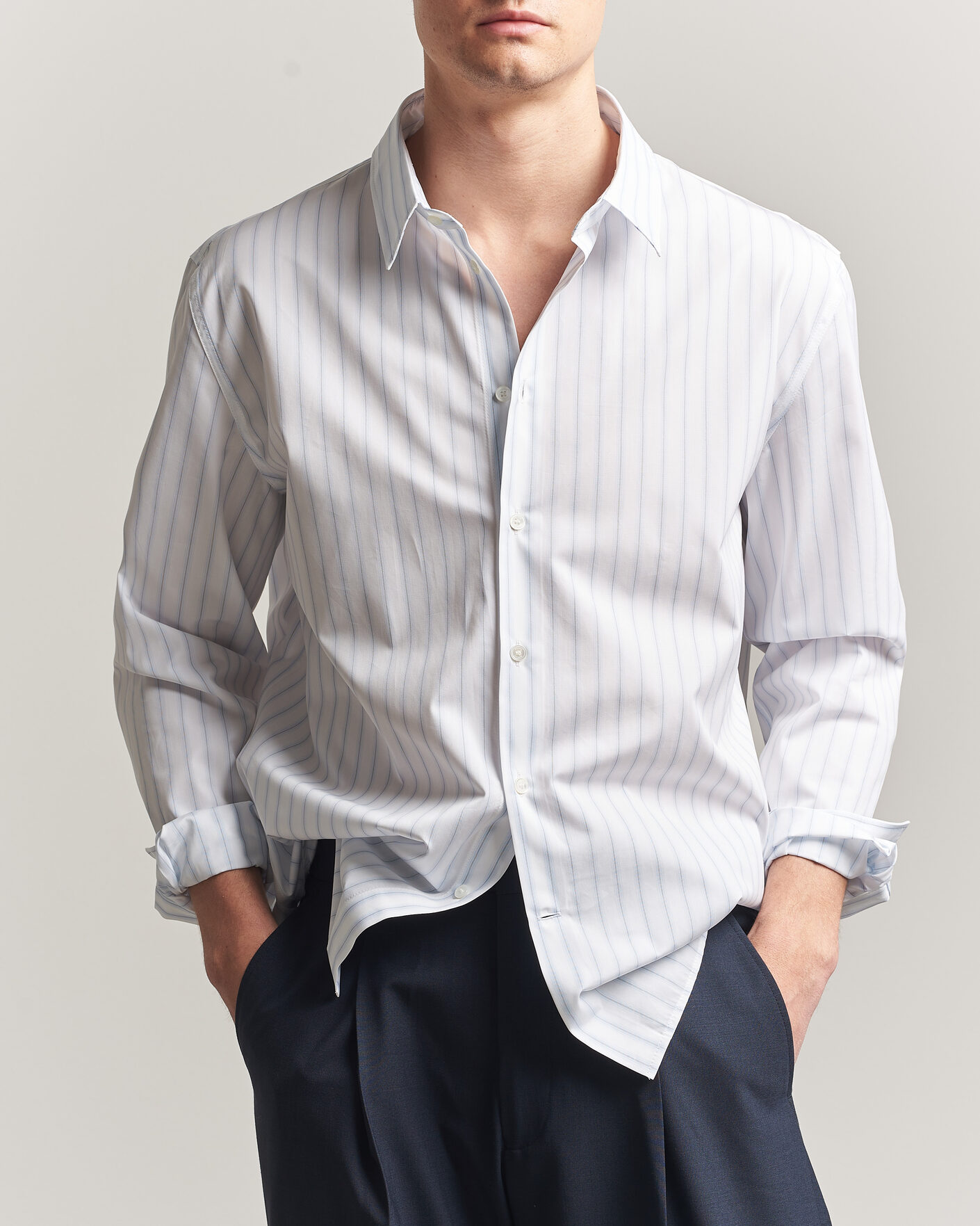 Herre | Skjorter | Maison Kitsuné | Casual Striped Shirt Blue/White
