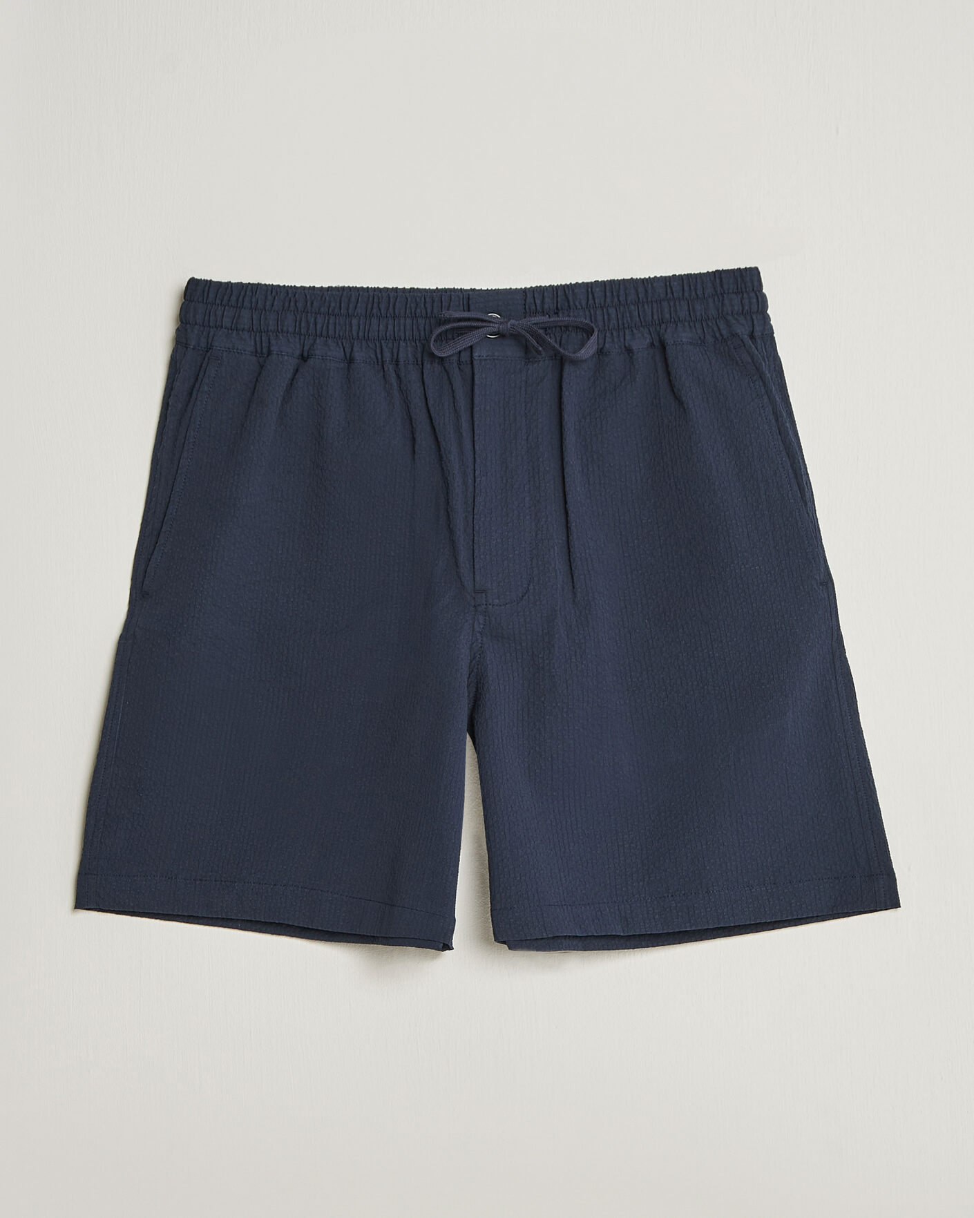 Herre | Shorts | Maison Kitsuné | Seersucker Drawstring Shorts Navy