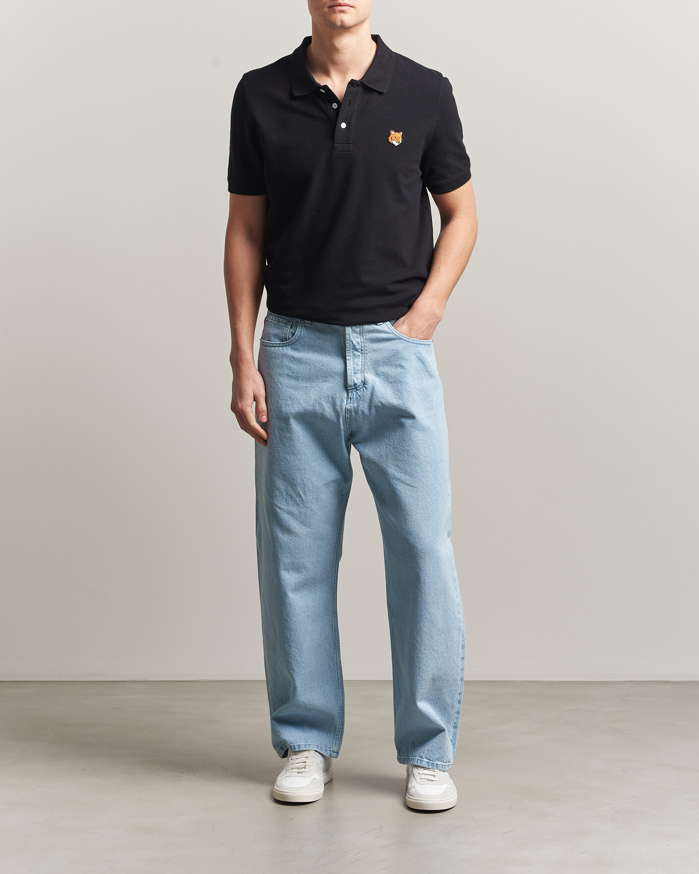 Herre | Bukser | Maison Kitsuné | Wide Fit Jeans Light Washed Indigo