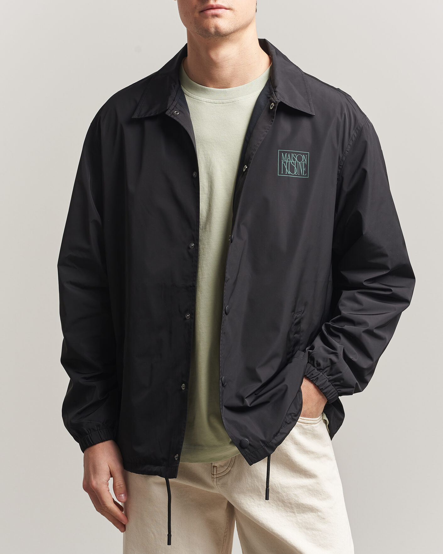 Herre | Jakker | Maison Kitsuné | Tonal Fox Head Coach Jacket Black