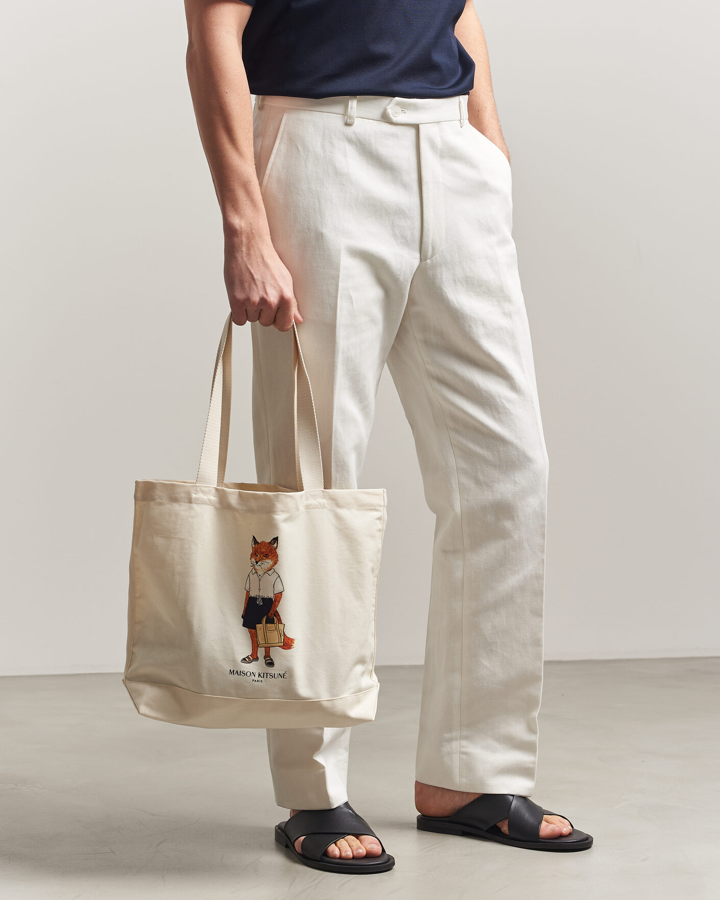 Herre | Vesker | Maison Kitsuné | Dressed Fox Totebag Ecru