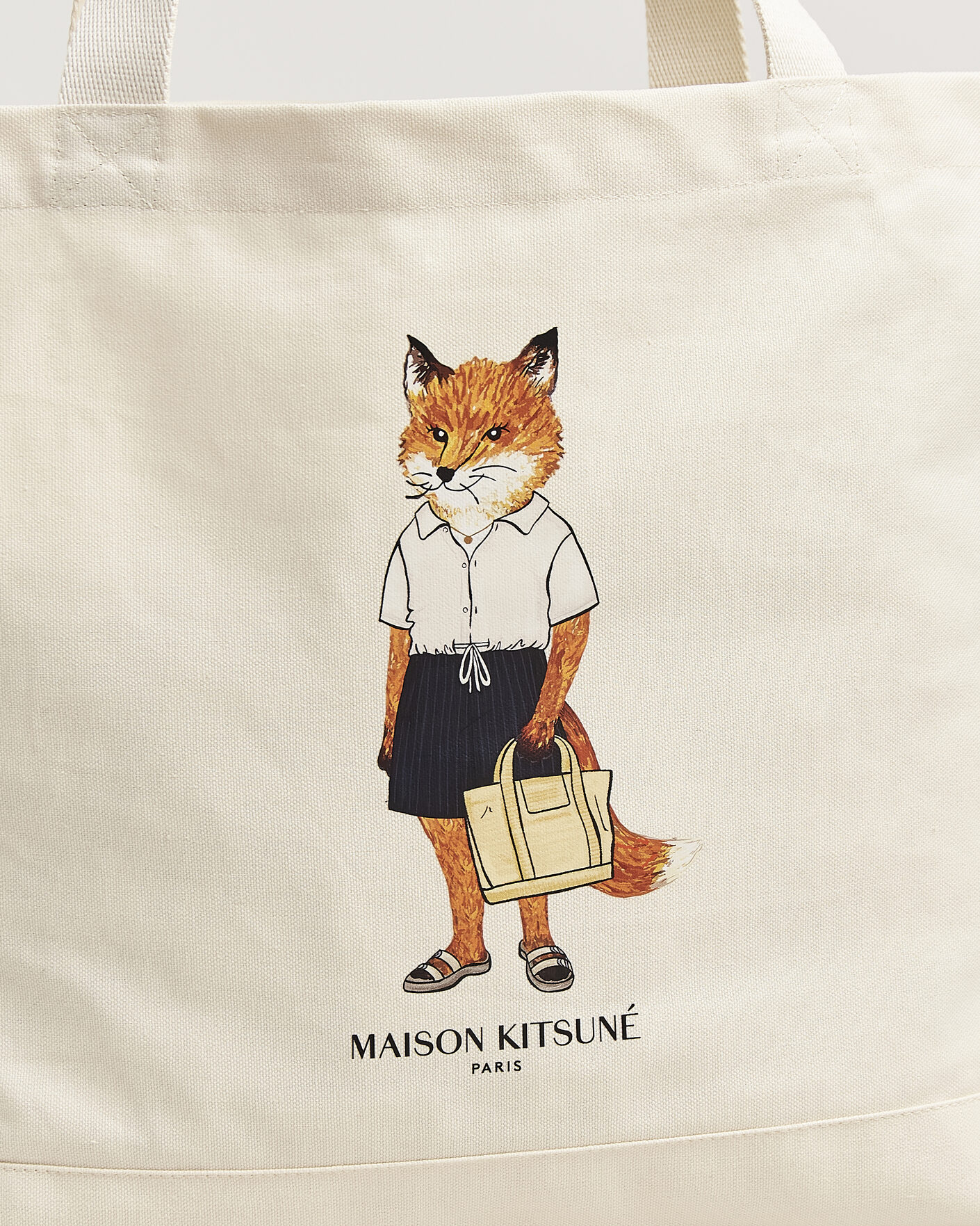 Herre | Vesker | Maison Kitsuné | Dressed Fox Totebag Ecru