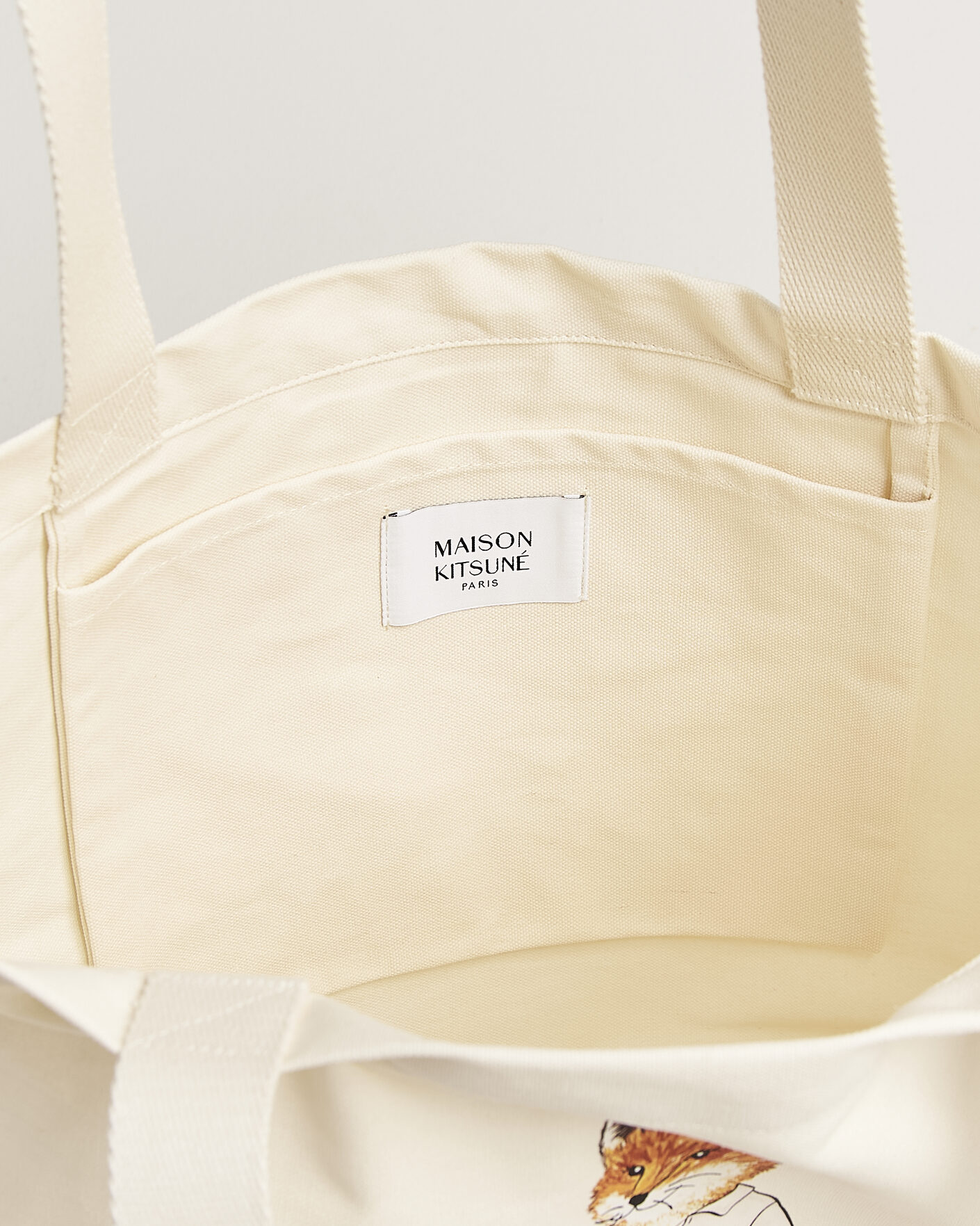 Herre | Vesker | Maison Kitsuné | Dressed Fox Totebag Ecru