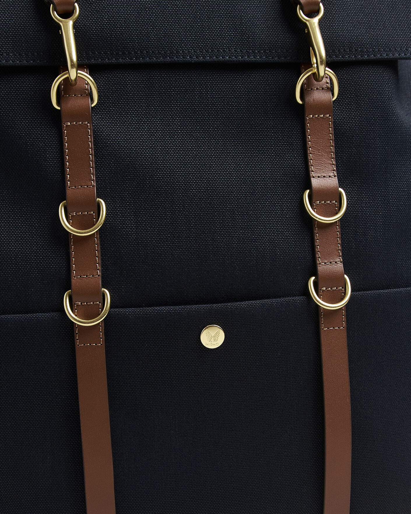 Herre | Vesker | Mismo | M/S Nylon Backpack Deep Sea Blue/Cuoio