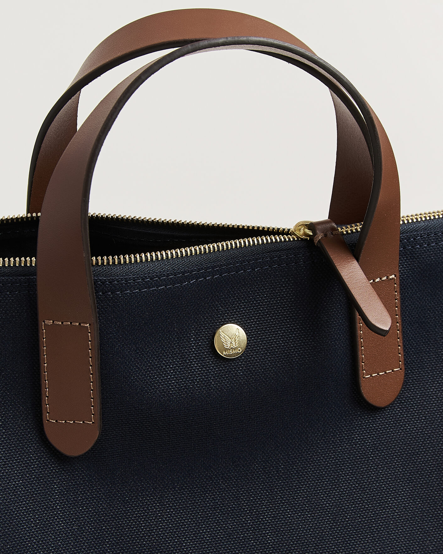Herre | Vesker | Mismo | M/S Canvas Shopper Deep Sea Blue/Cuoio