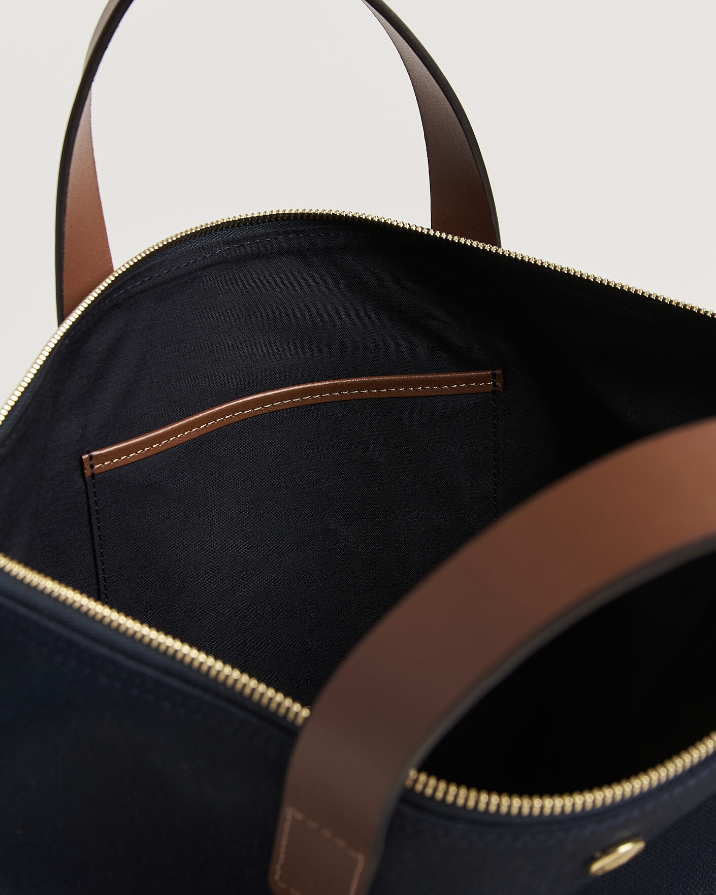 Herre | Vesker | Mismo | M/S Canvas Shopper Deep Sea Blue/Cuoio