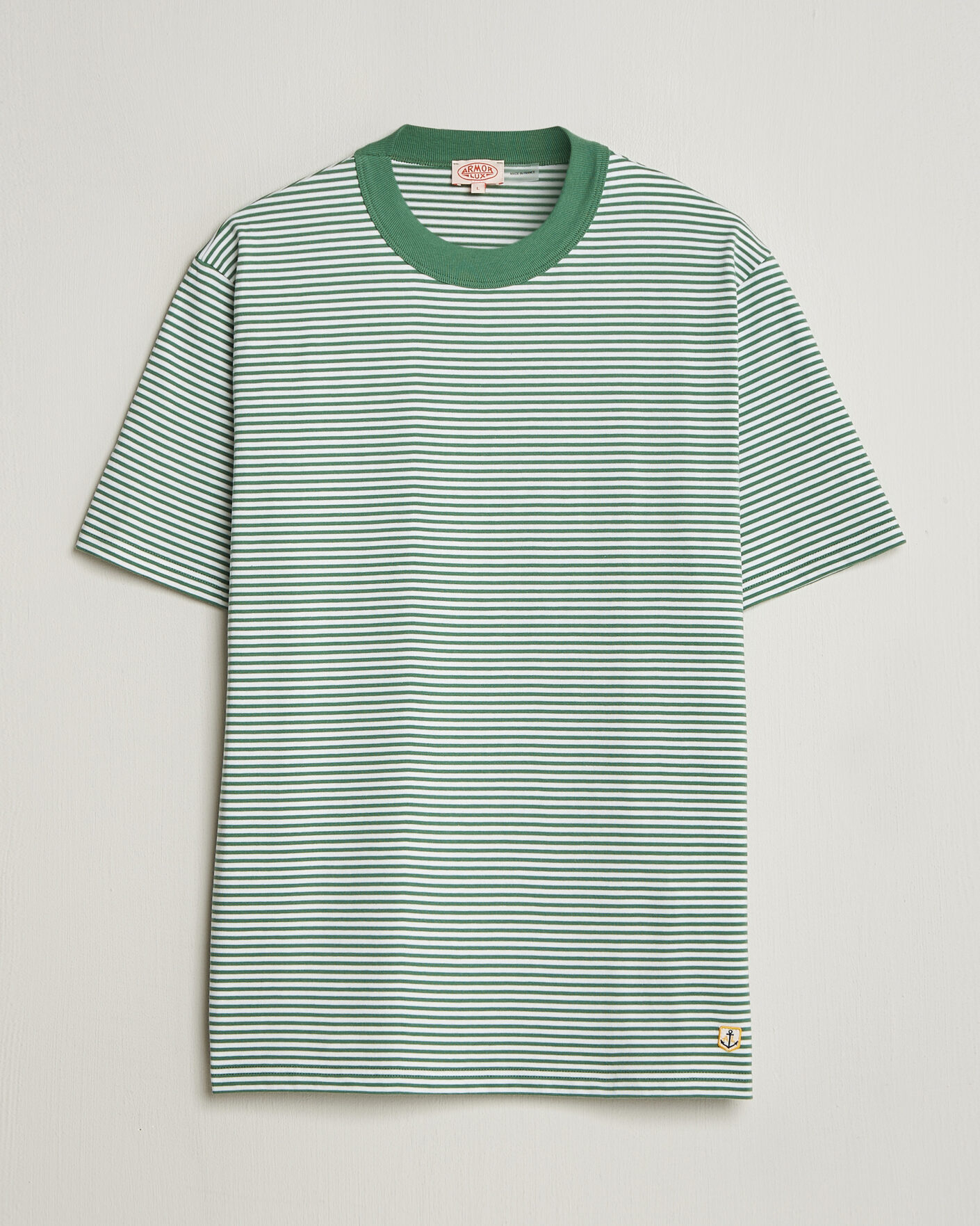 Herre | T-Shirts | Armor-lux | Callac Héritage Stripe T-Shirt Ivy/Blanc