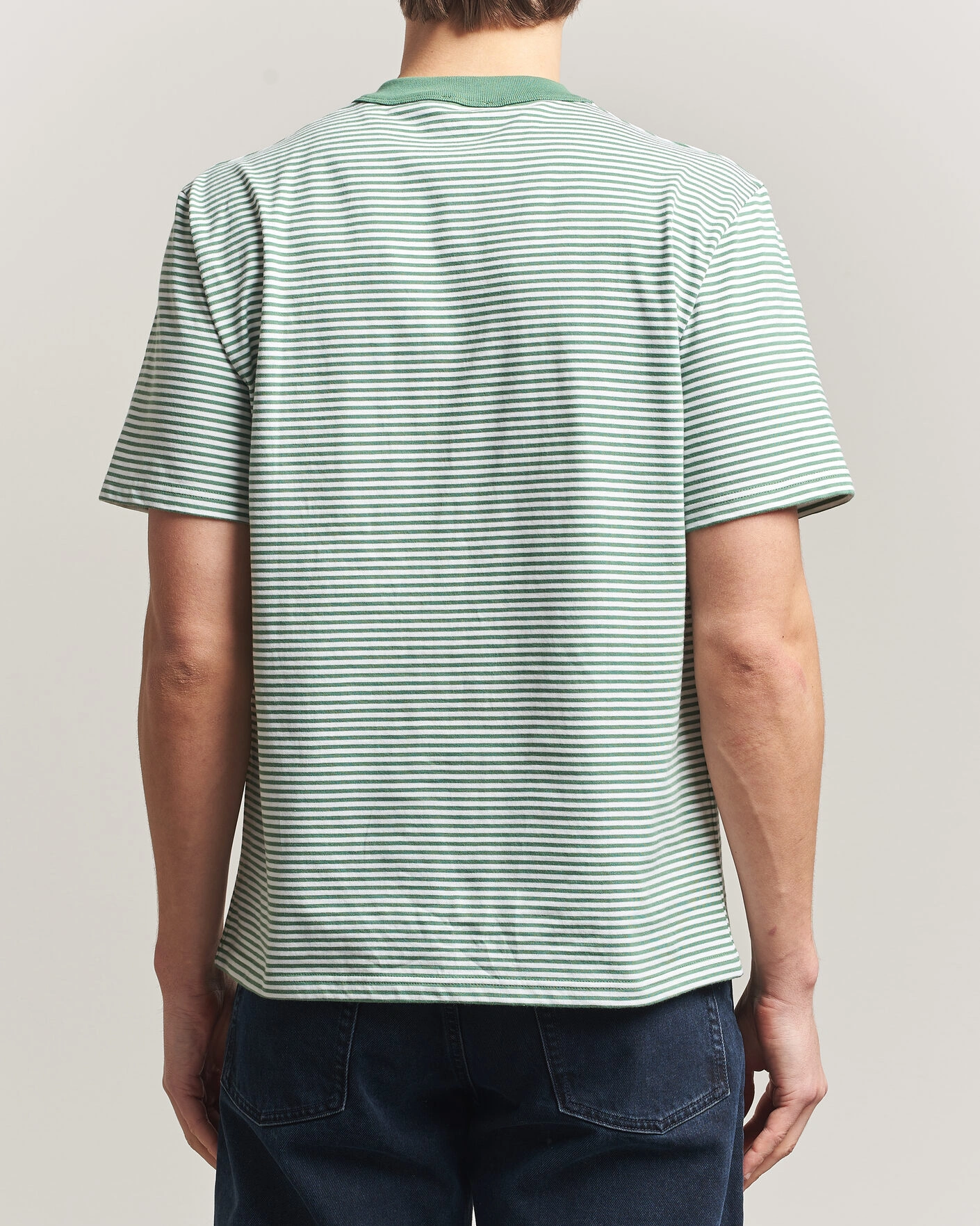 Herre | T-Shirts | Armor-lux | Callac Héritage Stripe T-Shirt Ivy/Blanc