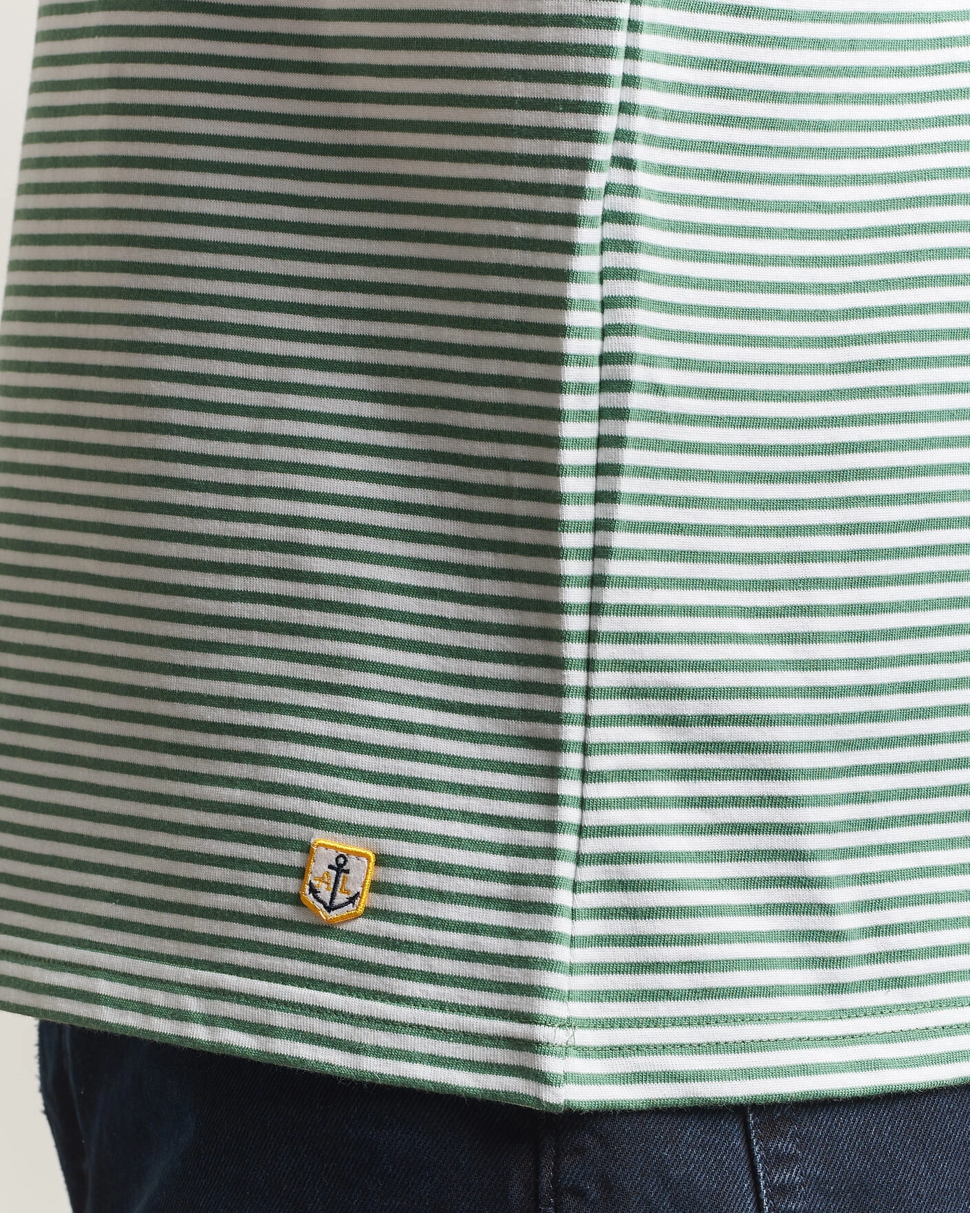 Herre | T-Shirts | Armor-lux | Callac Héritage Stripe T-Shirt Ivy/Blanc