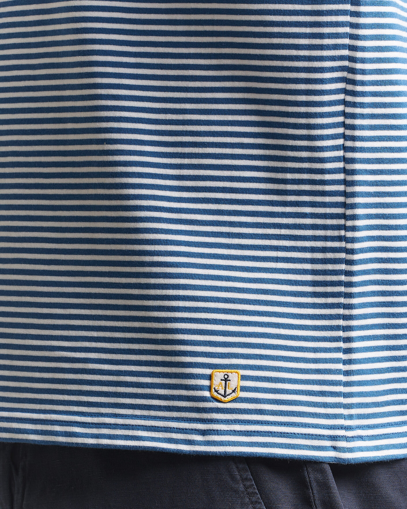 Herre | T-Shirts | Armor-lux | Callac Héritage Stripe T-Shirt Dark Blue/Blanc