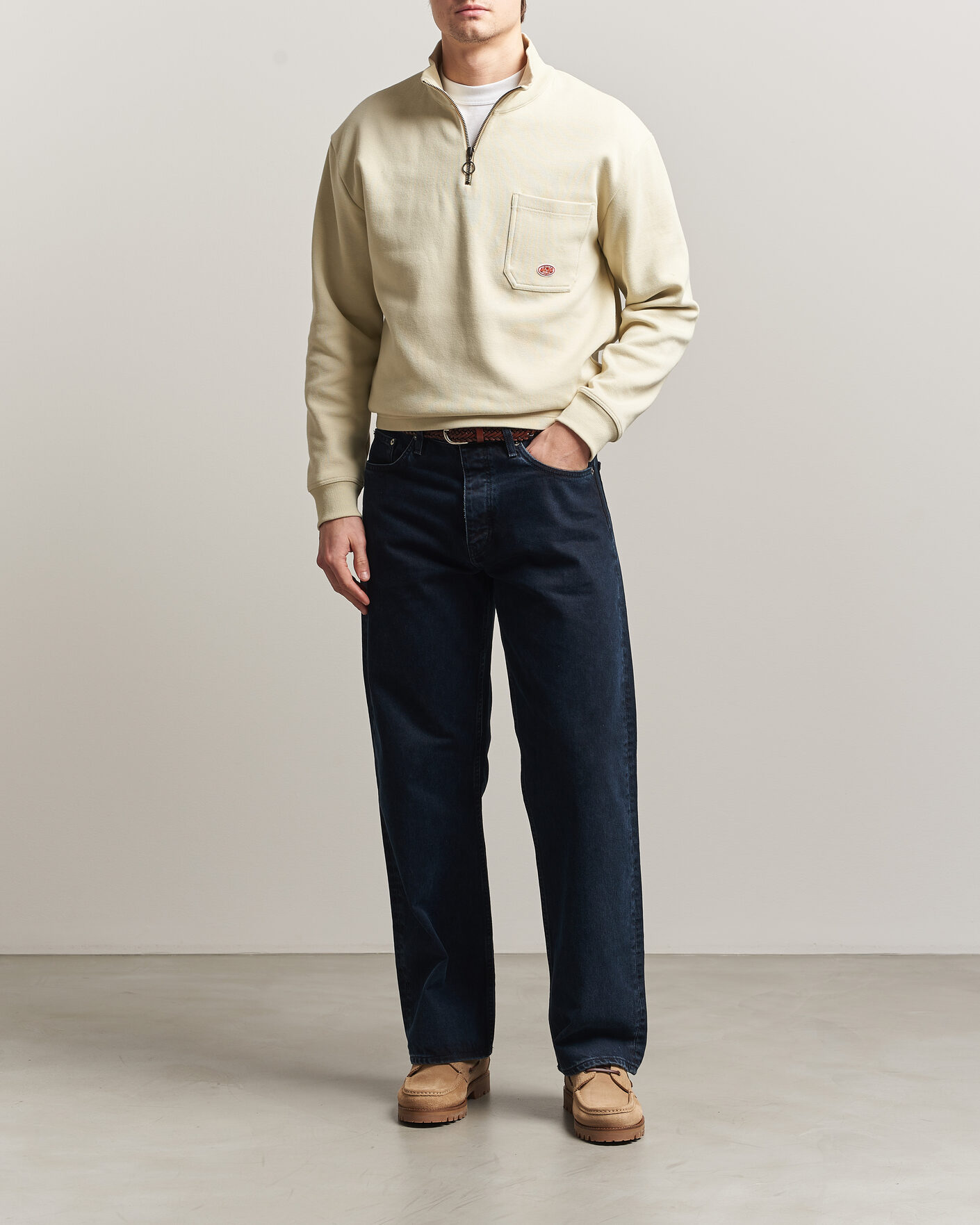 Herre | Gensere | Armor-lux | Camionneur Cotton Half Zip Sweater Gravel