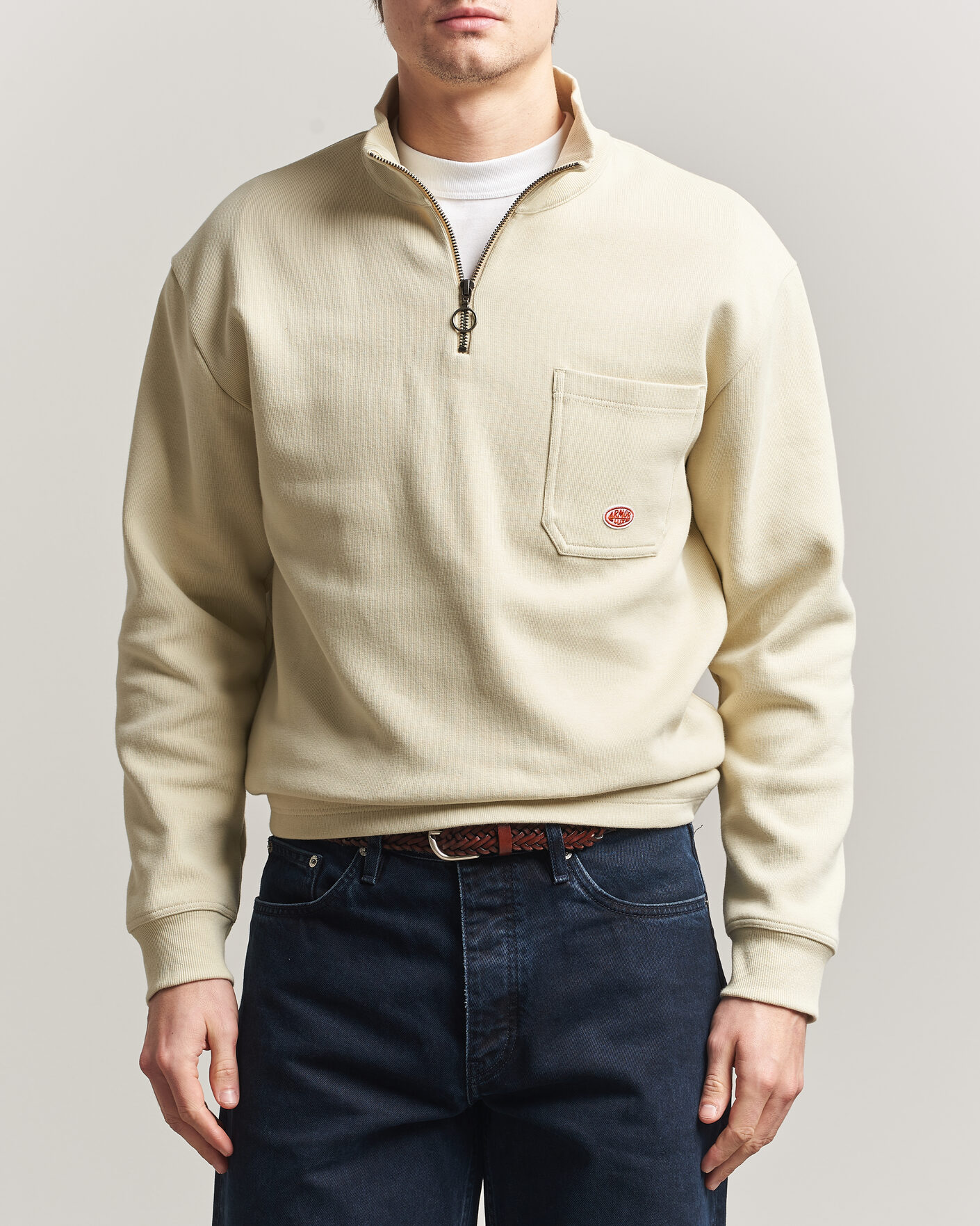 Herre | Gensere | Armor-lux | Camionneur Cotton Half Zip Sweater Gravel