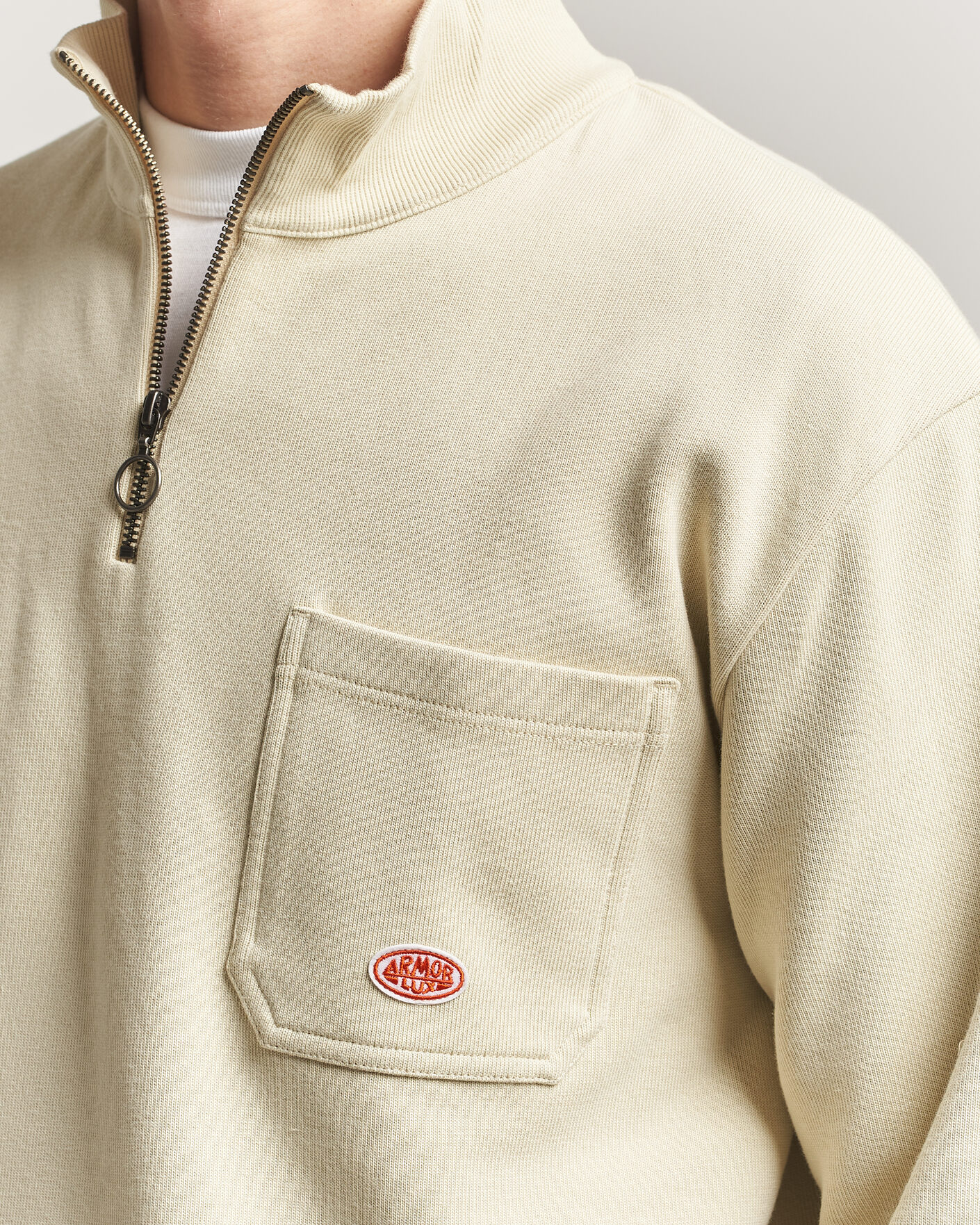 Herre | Gensere | Armor-lux | Camionneur Cotton Half Zip Sweater Gravel