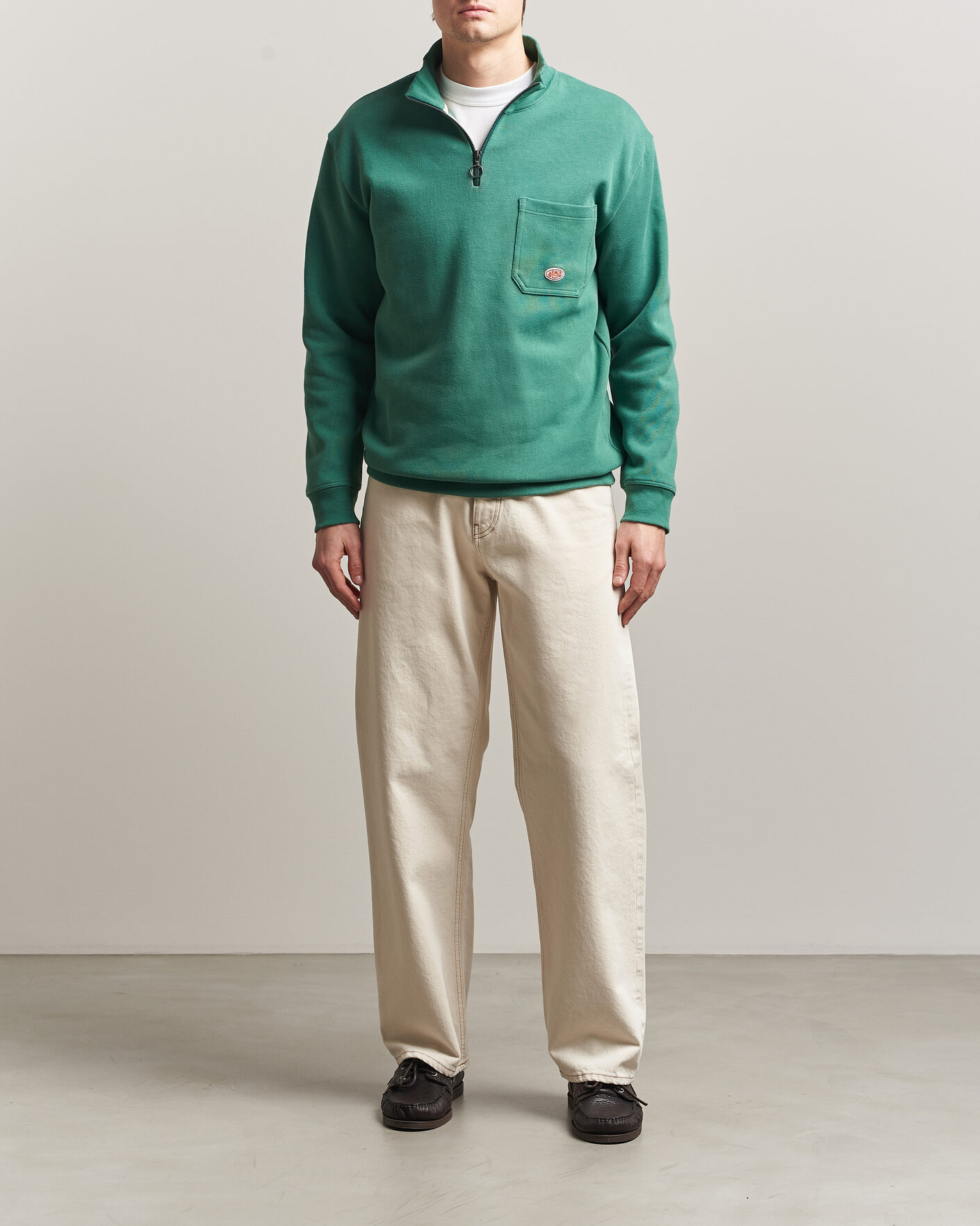 Herre | Gensere | Armor-lux | Camionneur Cotton Half Zip Sweater Dark Ivy