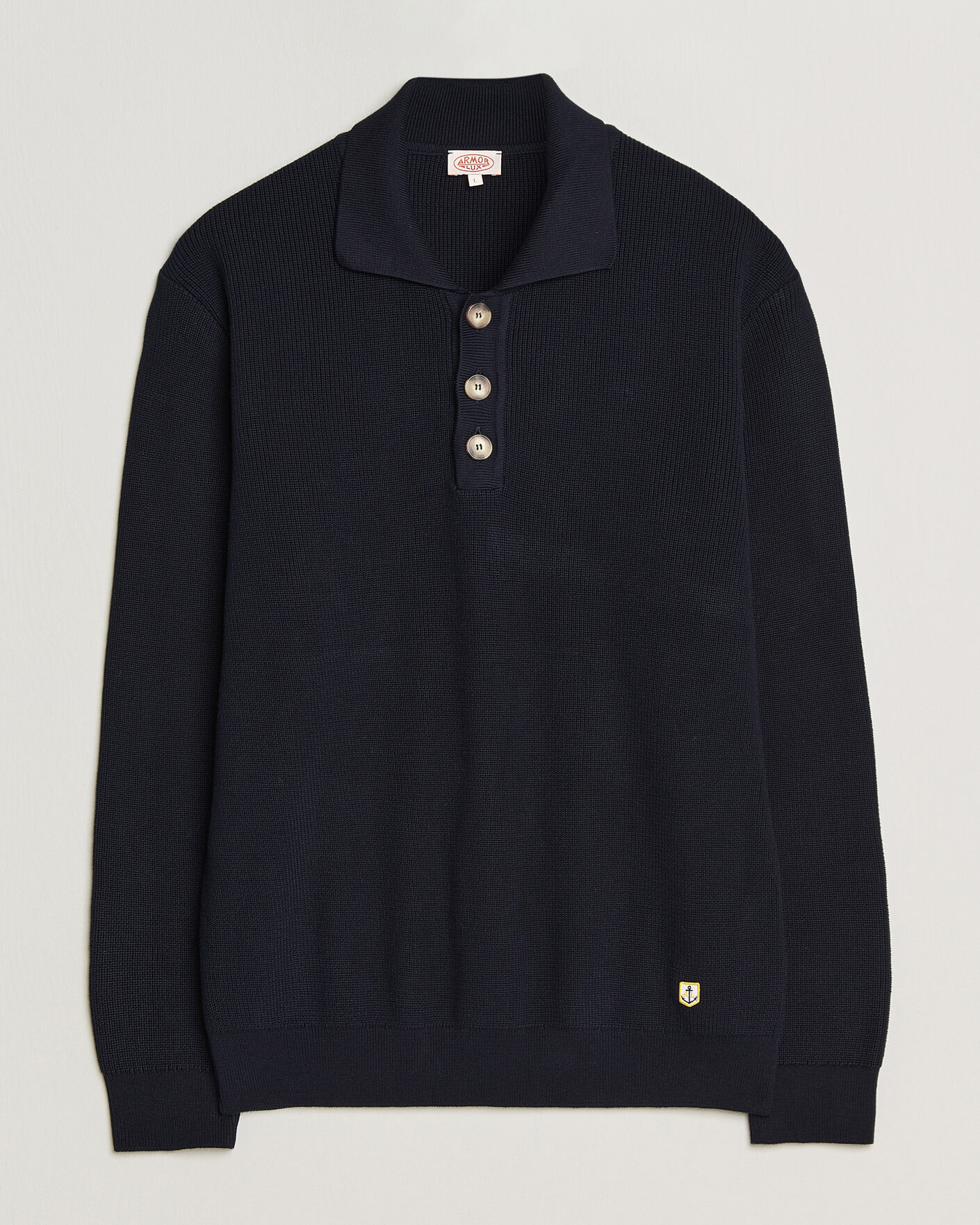 Herre | Gensere | Armor-lux | Heritage Knitted Polo Marine Deep
