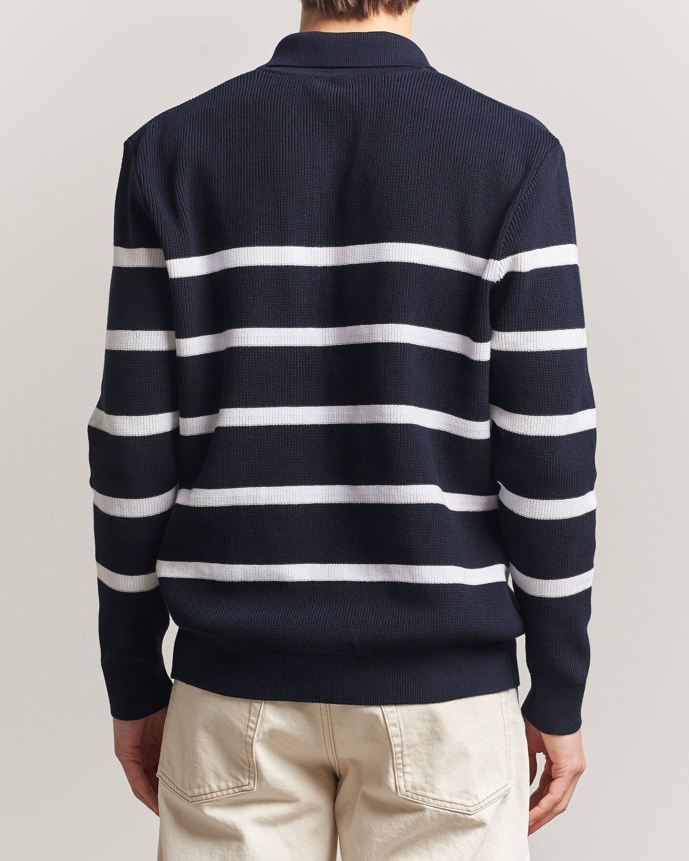 Herre | Gensere | Armor-lux | Heritage Knitted Polo Marine/Blanc