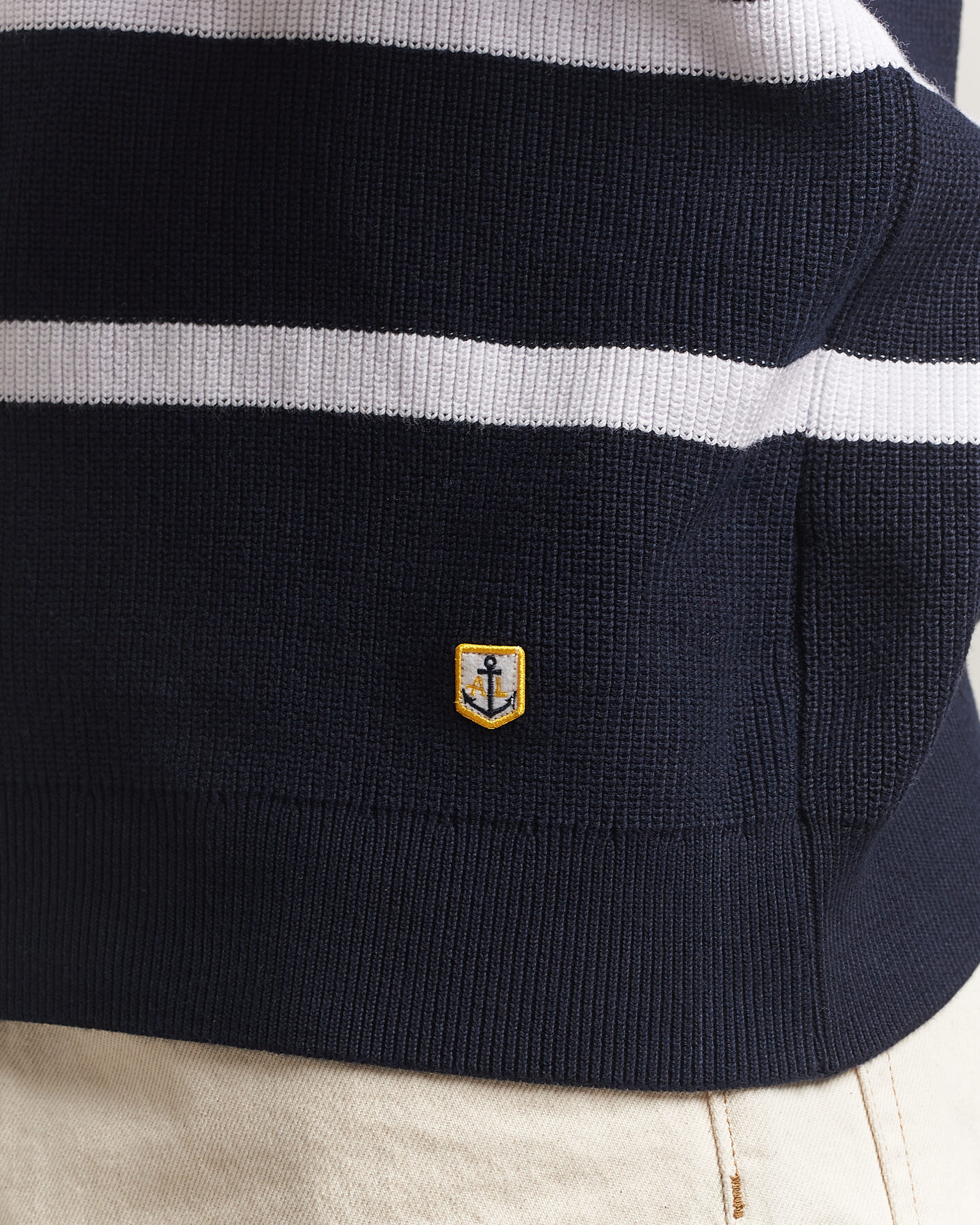 Herre | Gensere | Armor-lux | Heritage Knitted Polo Marine/Blanc