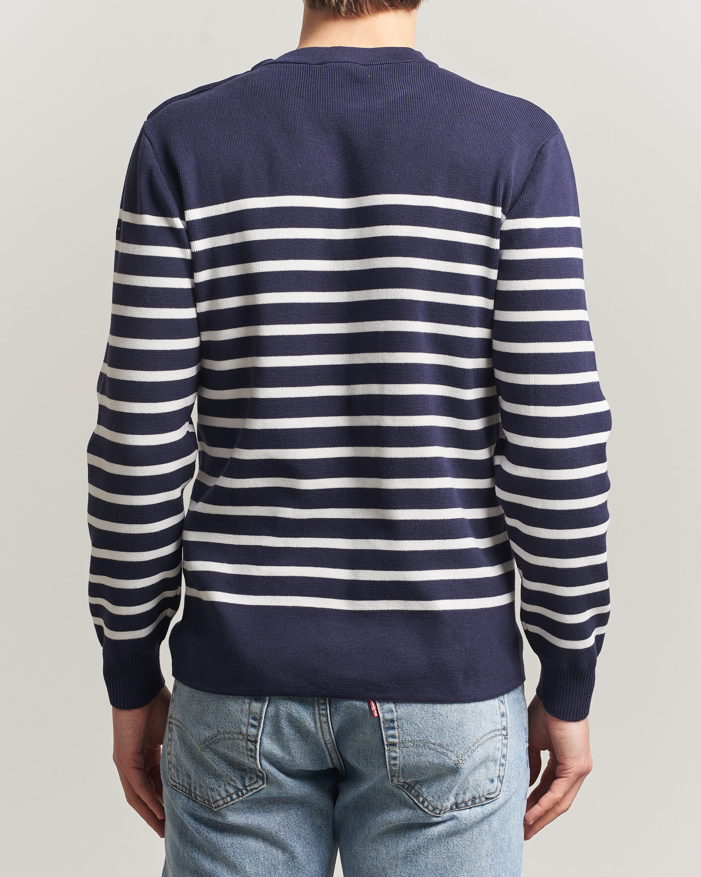 Herre | Gensere | Armor-lux | Groix Striped Sweater Navy/Nature