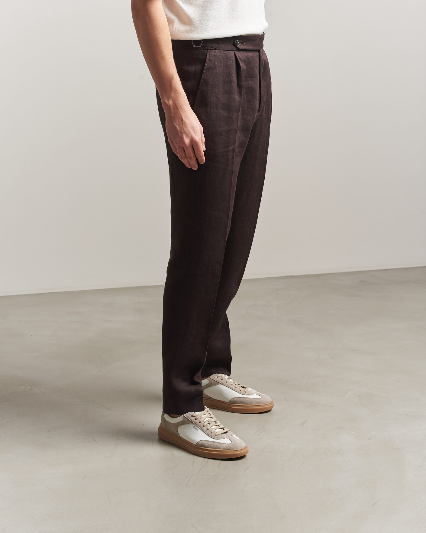 Herre | Sneakers | BOSS BLACK | Kieran Suede/Nylon Sneaker Medium Beige