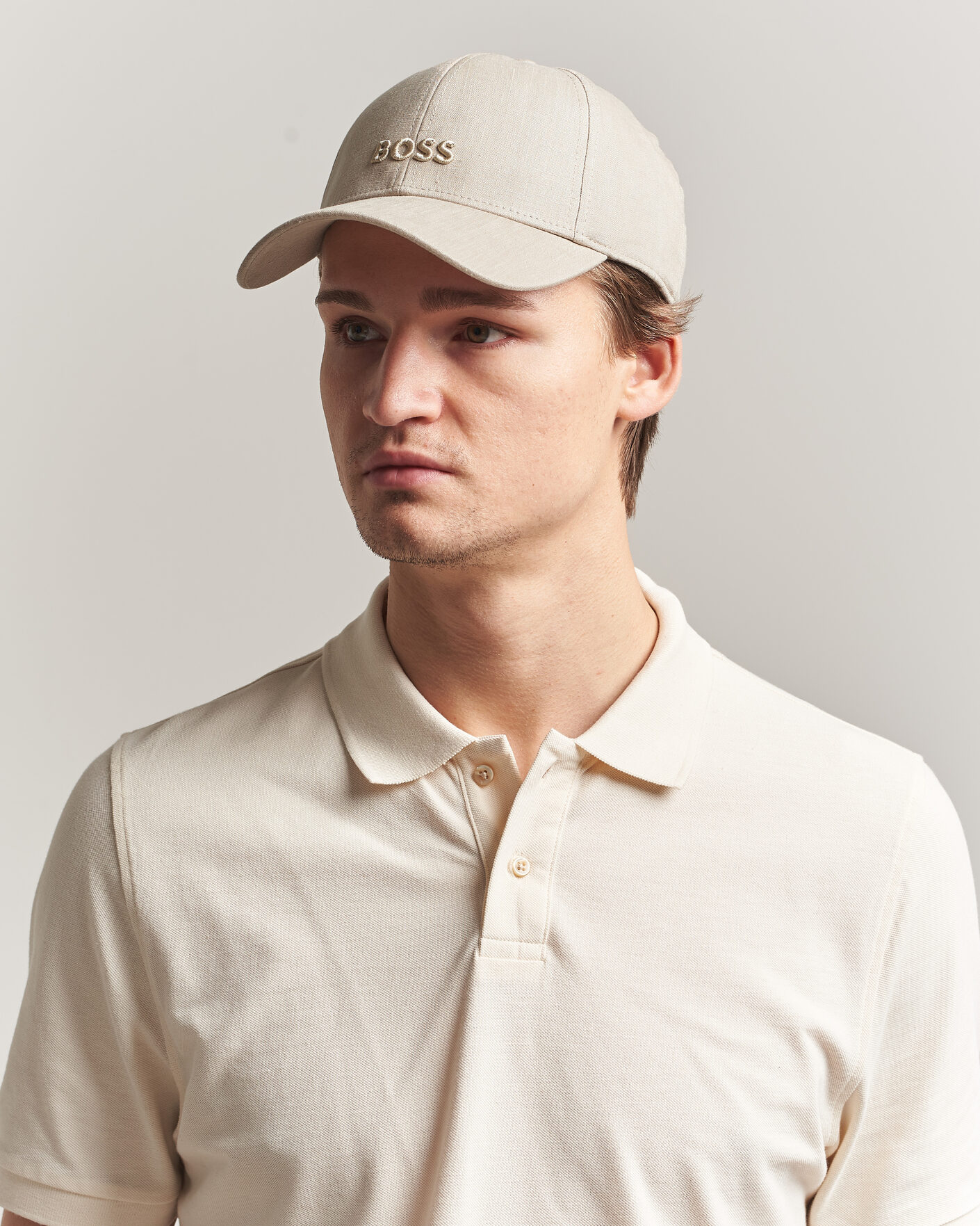 Herre | Hatter og capser | BOSS BLACK | Zed Linen Cap Open Beige