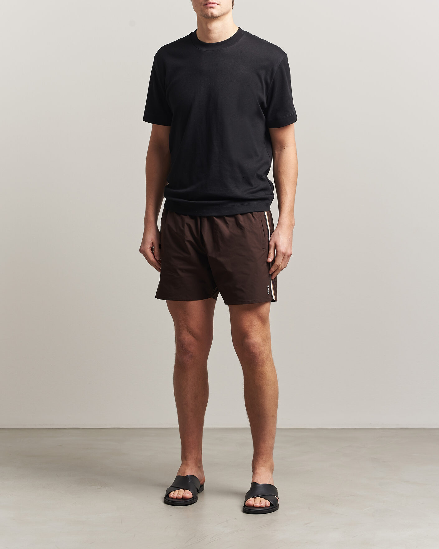 Herre | Badeshorts | BOSS BLACK | Iconic Swimshorts Dark Brown