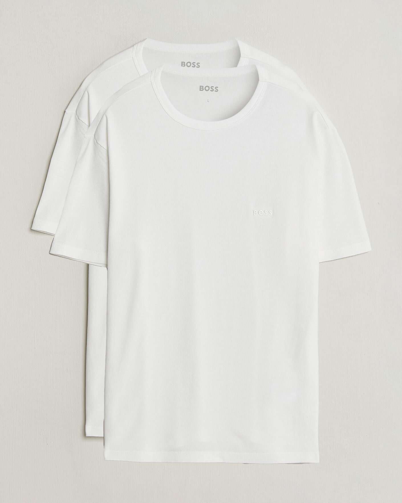 Herre | T-Shirts | BOSS BLACK | 2-Pack Ribbed T-Shirt White