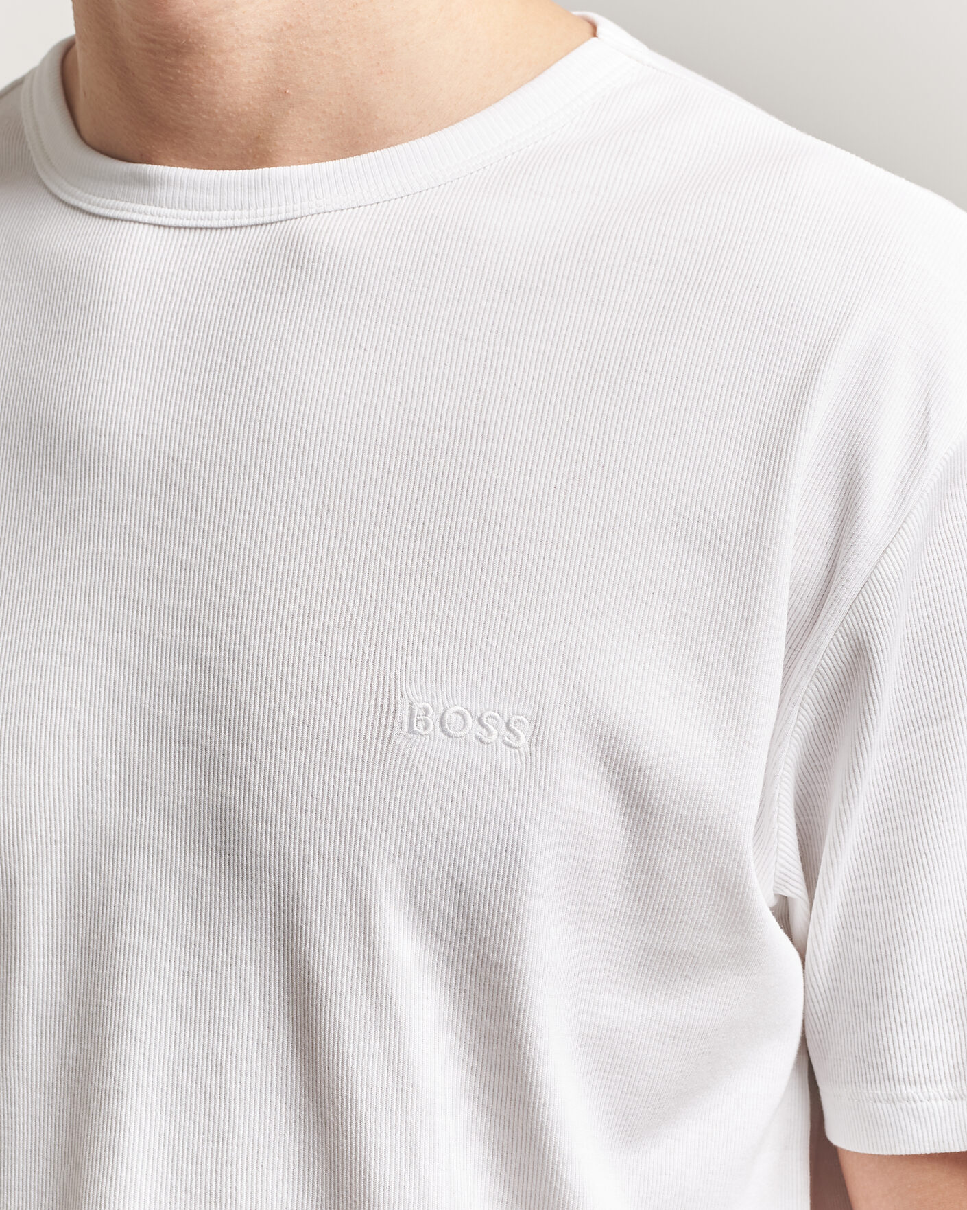 Herre | T-Shirts | BOSS BLACK | 2-Pack Ribbed T-Shirt White